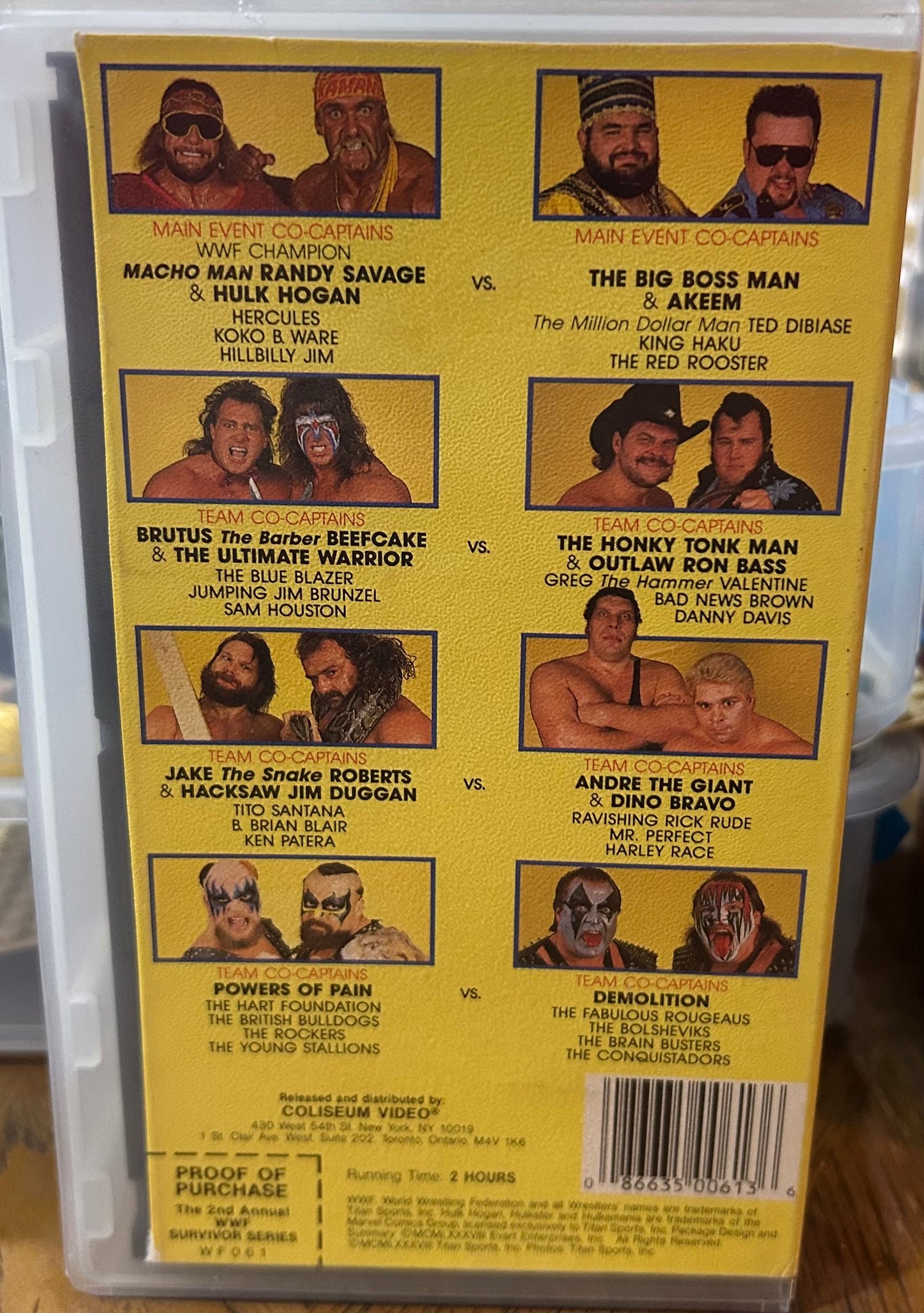 WWF WWE “2nd Annual Survivor Series” VHS (Coliseum Video)