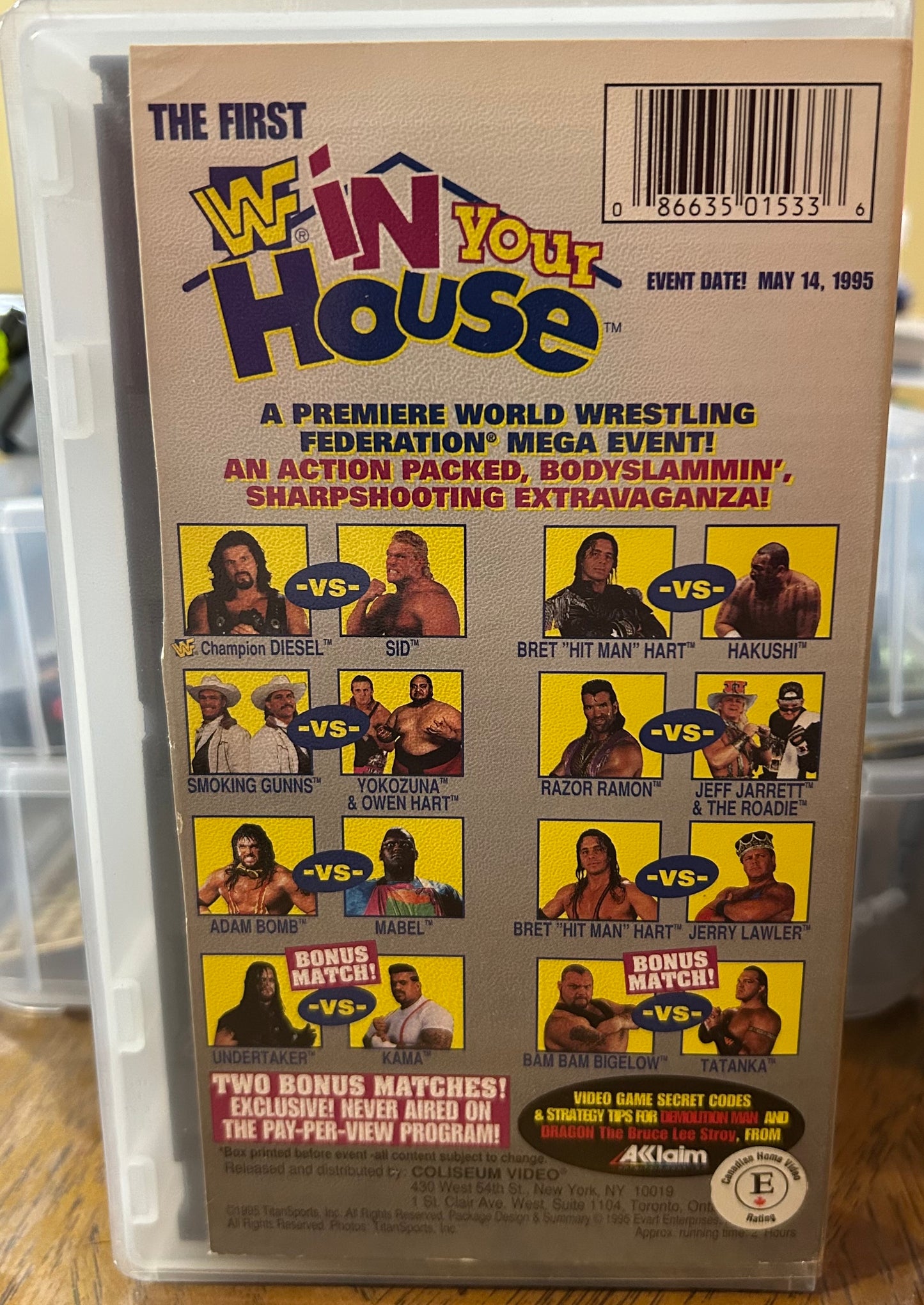 WWF WWE “1st In Your House” VHS (Coliseum Video)