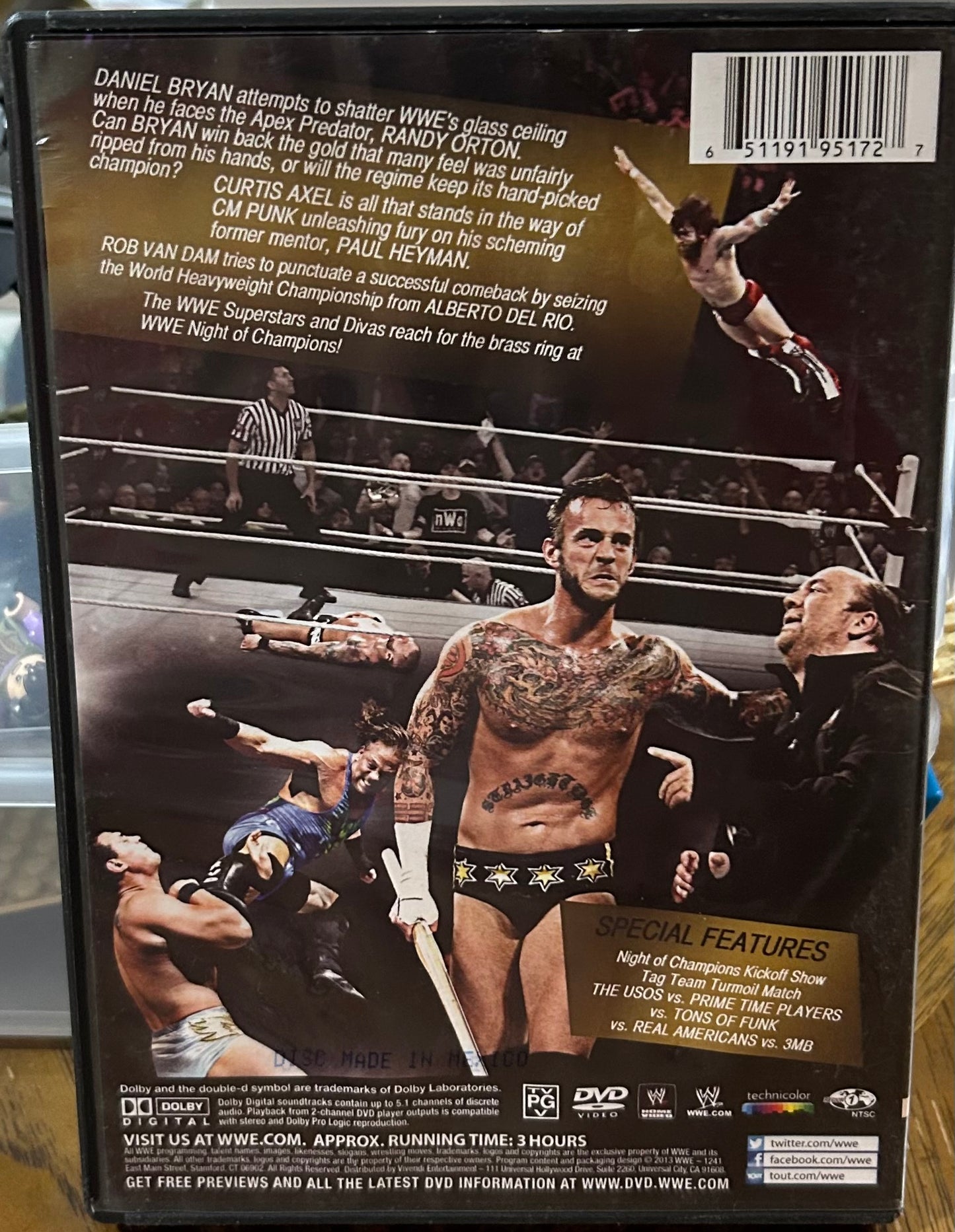 * WWE “Night of Champions 2013” DVD (CM Punk, Daniel Bryan, Paul Heyman & so much more)
