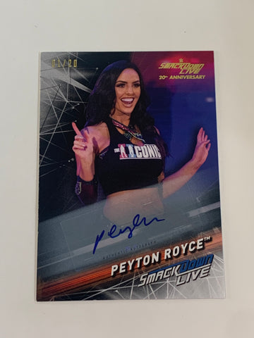 Peyton Royce 2019 WWE Topps Smackdown Live Autographed Card #1/20 (Only 20 made)