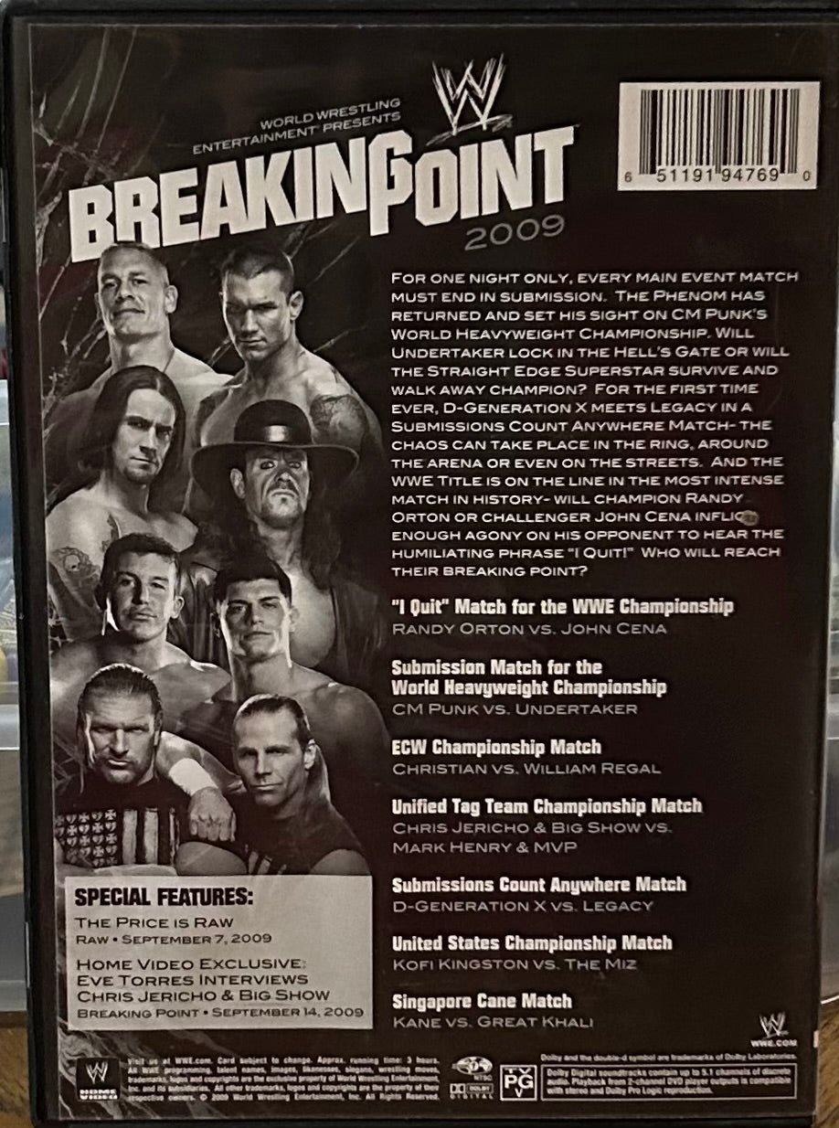 WWE “Breaking Point 2009” DVD (Triple H, Orton, Cena & so much more)