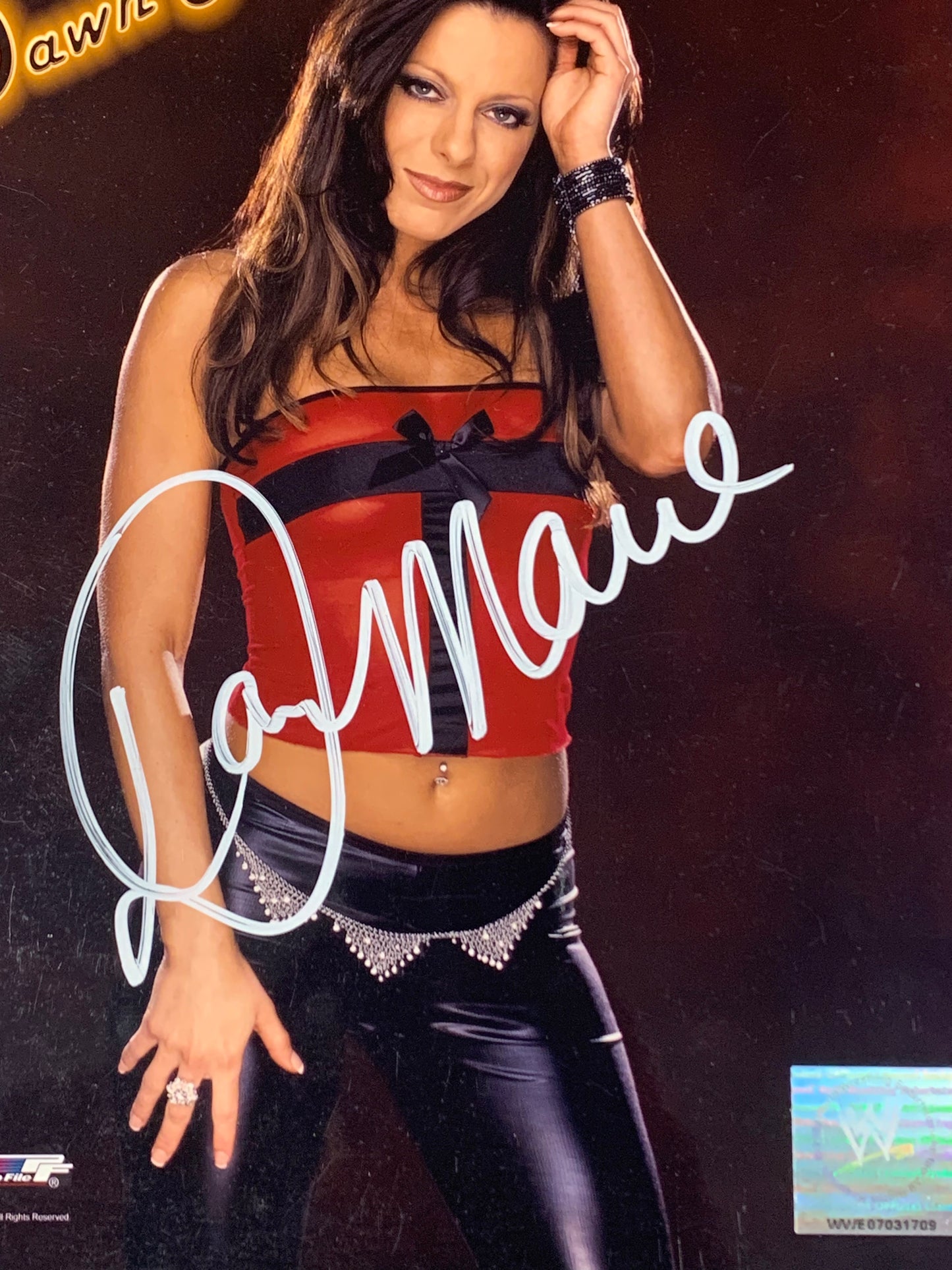 Dawn Marie SIGNED Official WWE Photofile 8x10 Color Photo COA