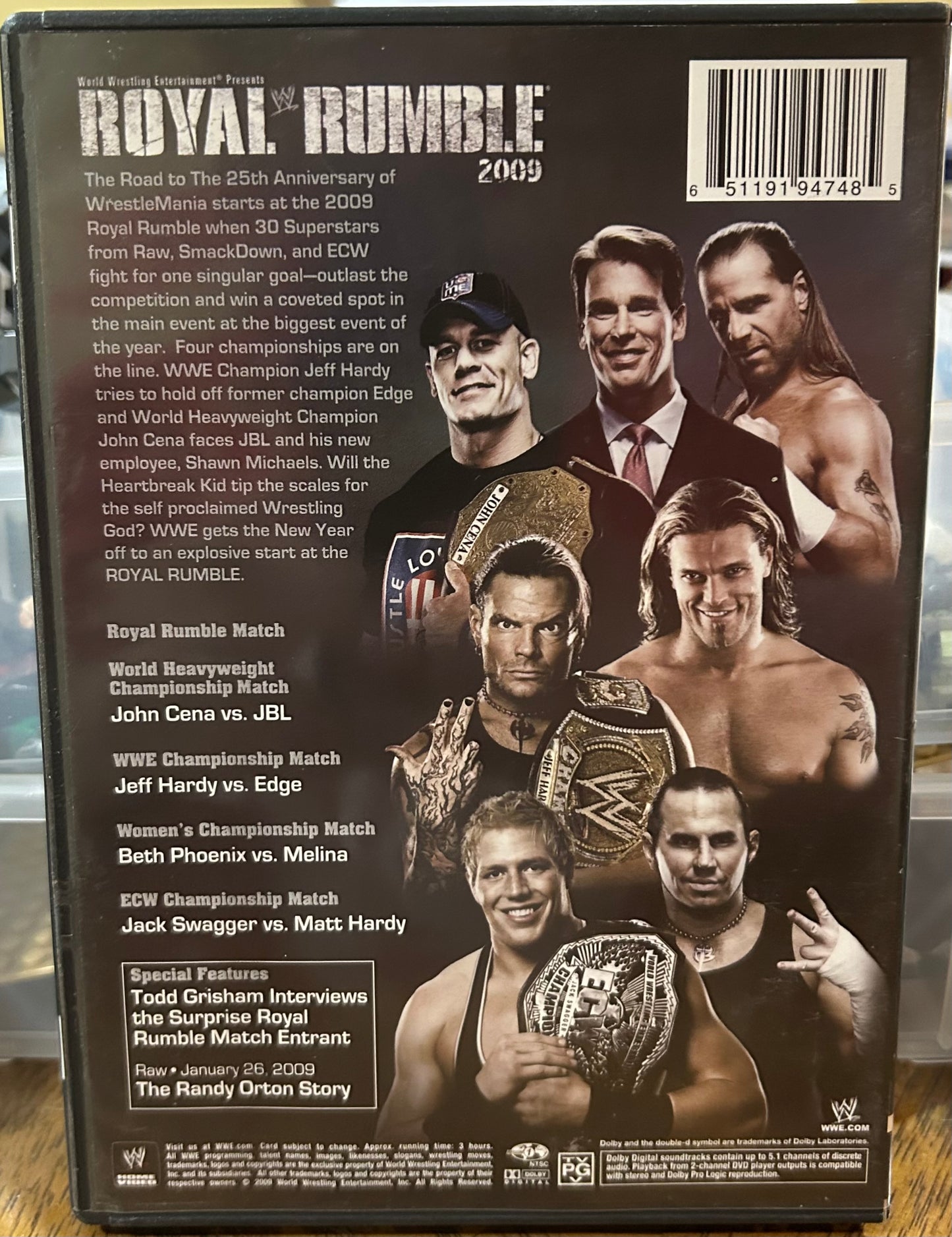 * WWE “Royal Rumble 2009” DVD (Cena, Shawn Michaels, Jeff Hardy & so much more)