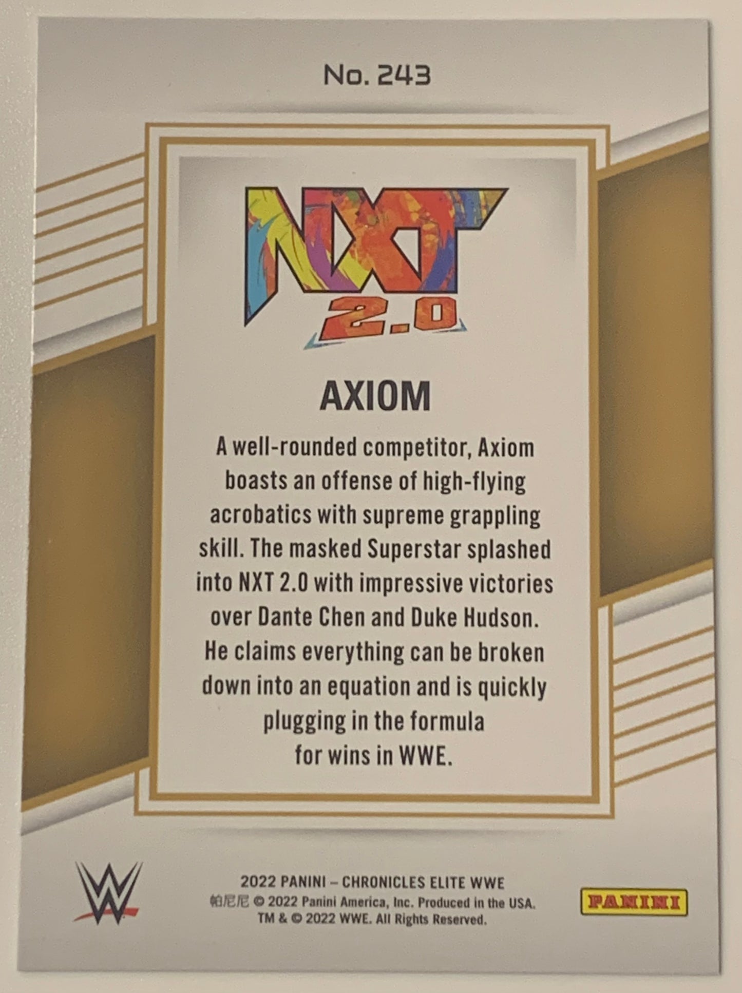 Axiom 2022 WWE Panini Chronicles Elite RC