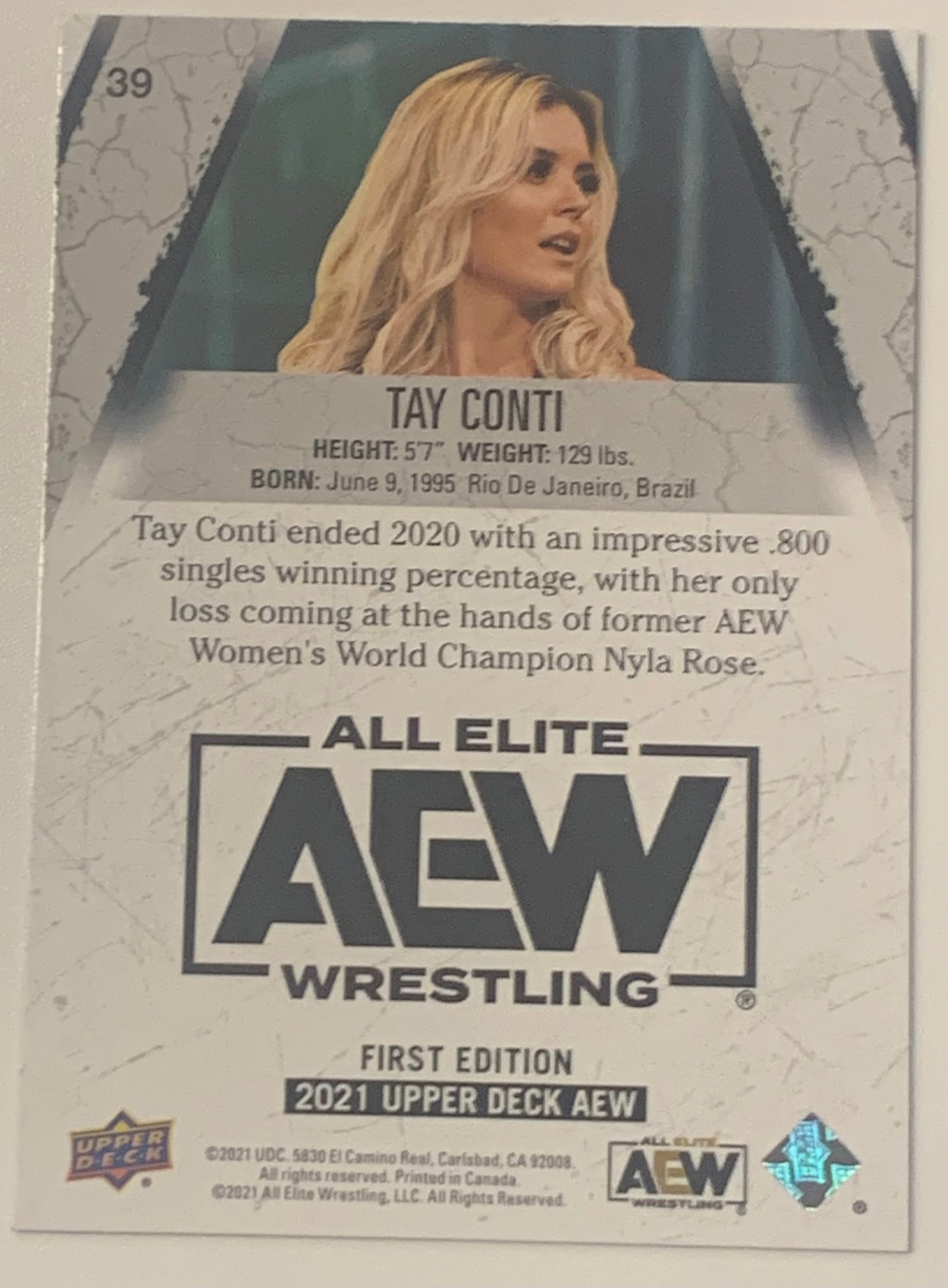 Tay Conti 2021 UD Upper Deck AEW Parallel Pyro Card