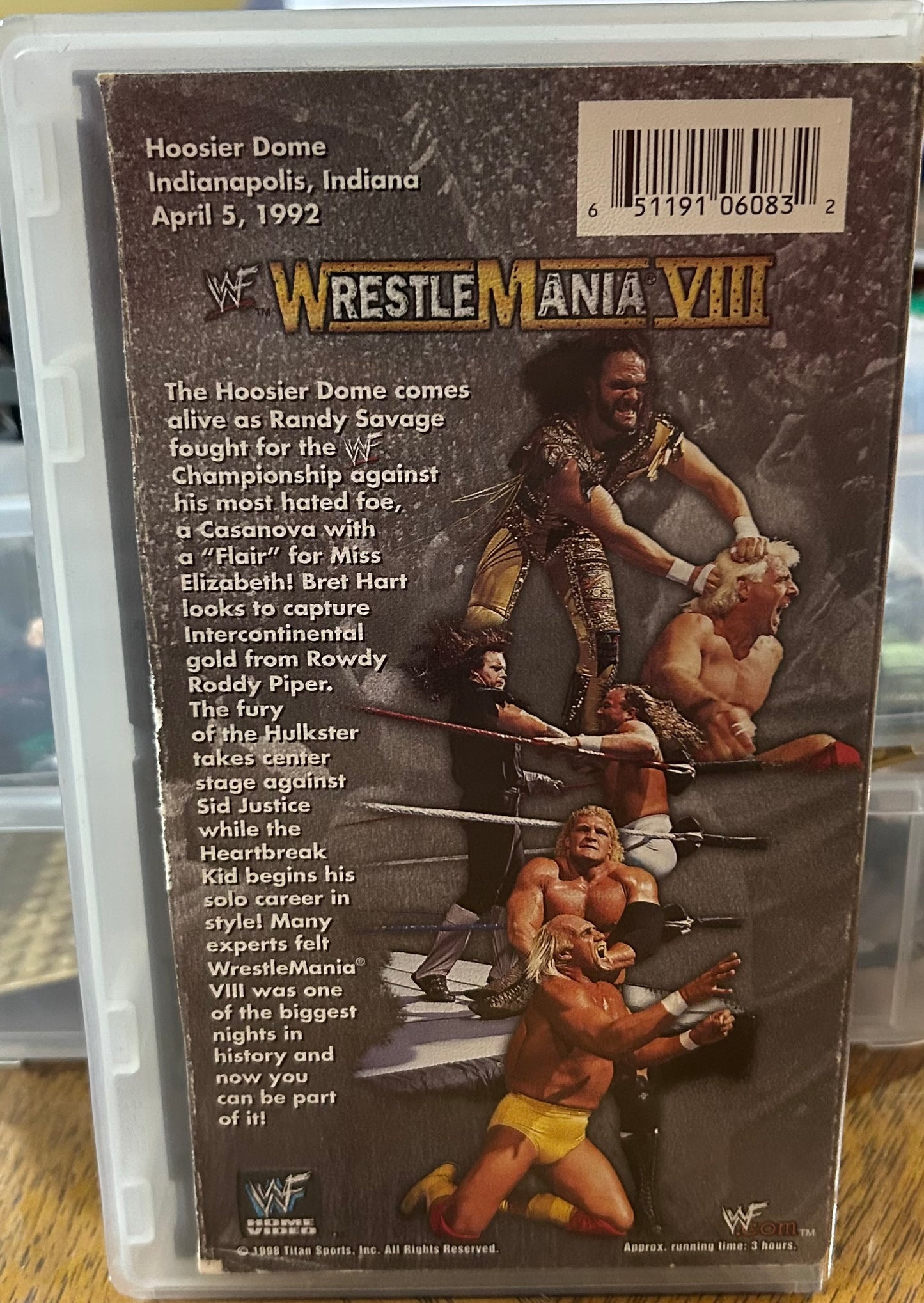 * WWF WWE ”Wrestlemania 8” Official VHS (Hulk Hogan, Sid, Flair, Savage & so much more)