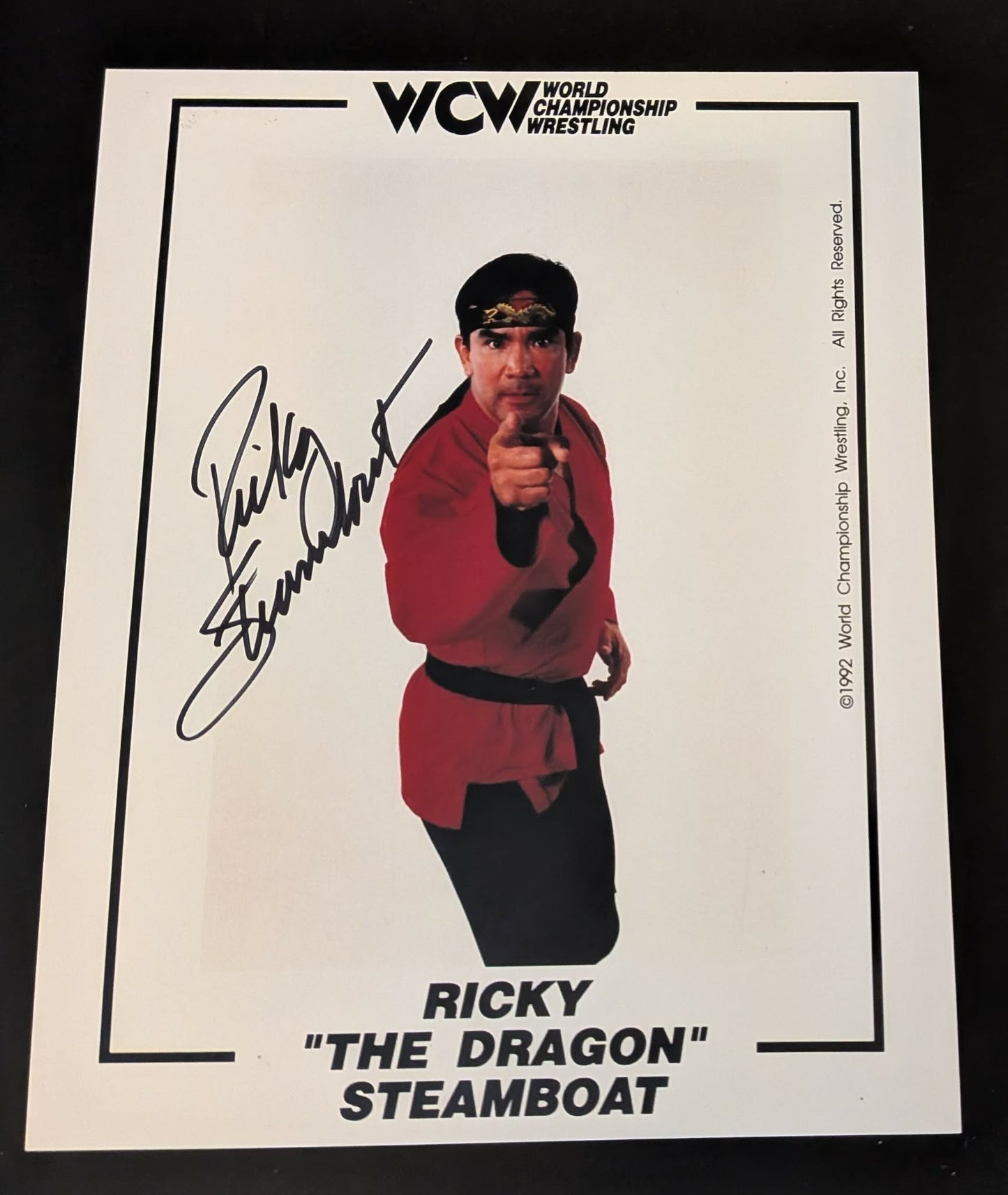 Ricky Steamboat Pose 6 Signed Classic WCW Photo COA