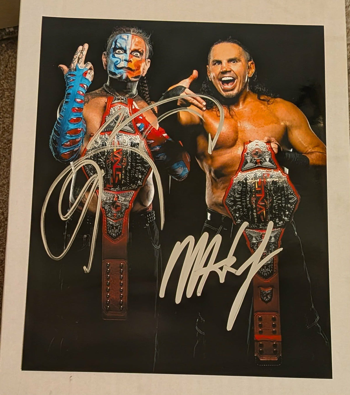 Hardy Boyz (Matt & Jeff) Pose 3 Dual Signed Photo COA