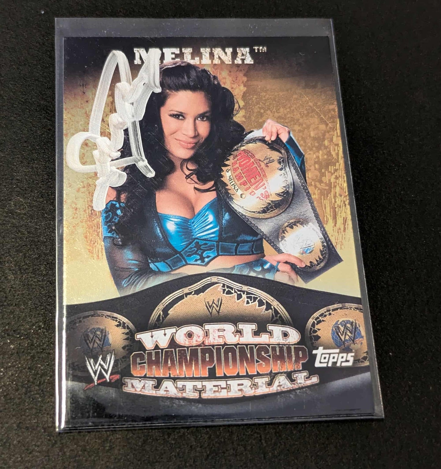 Melina Signed 2010 Topps WWE World Championship Material #W16 COA