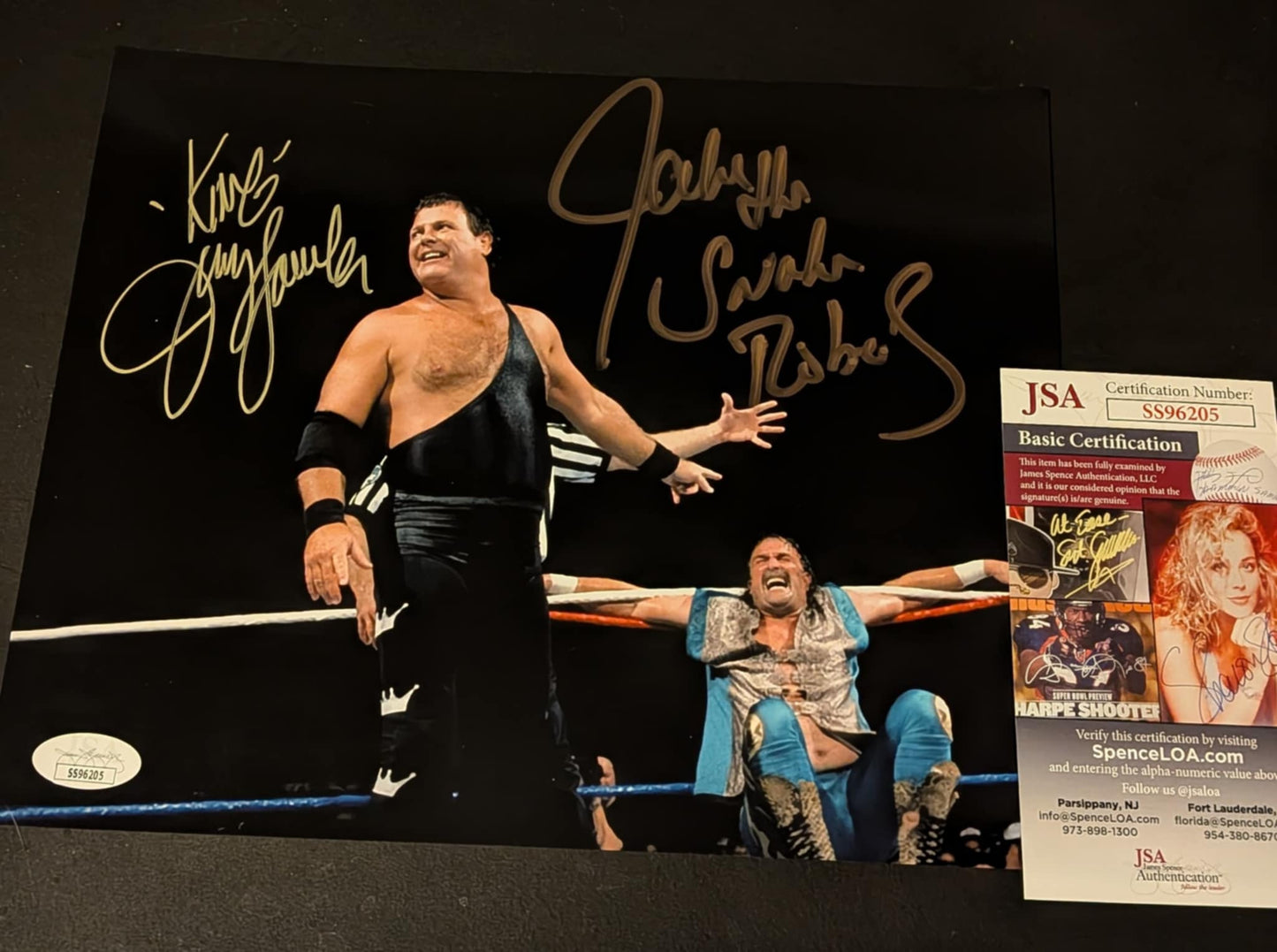 Jerry Lawler & Jake "The Snake" Roberts Dual Signed Photo JSA COA