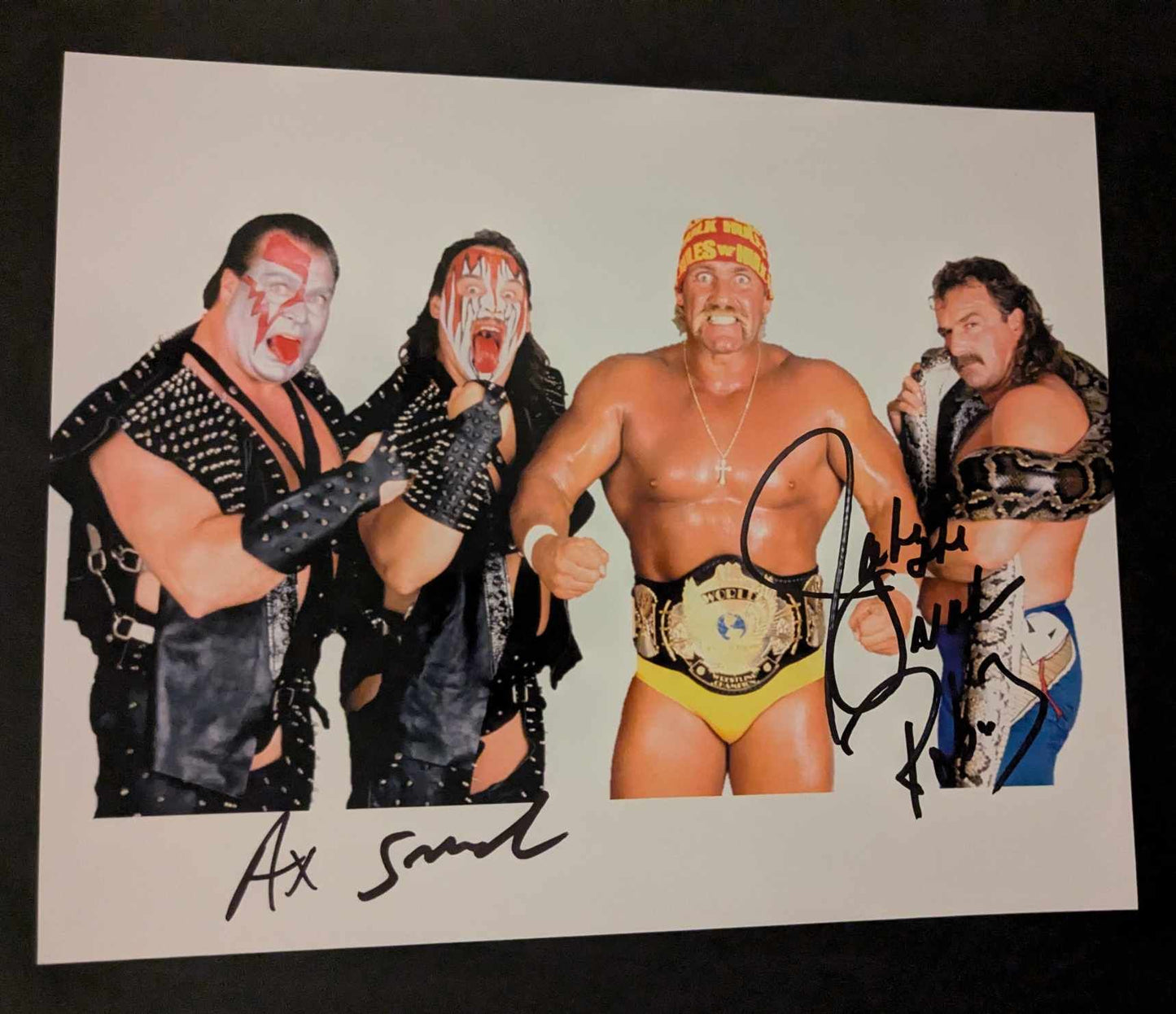 Demolition & Jake Roberts Triple Signed Photo COA