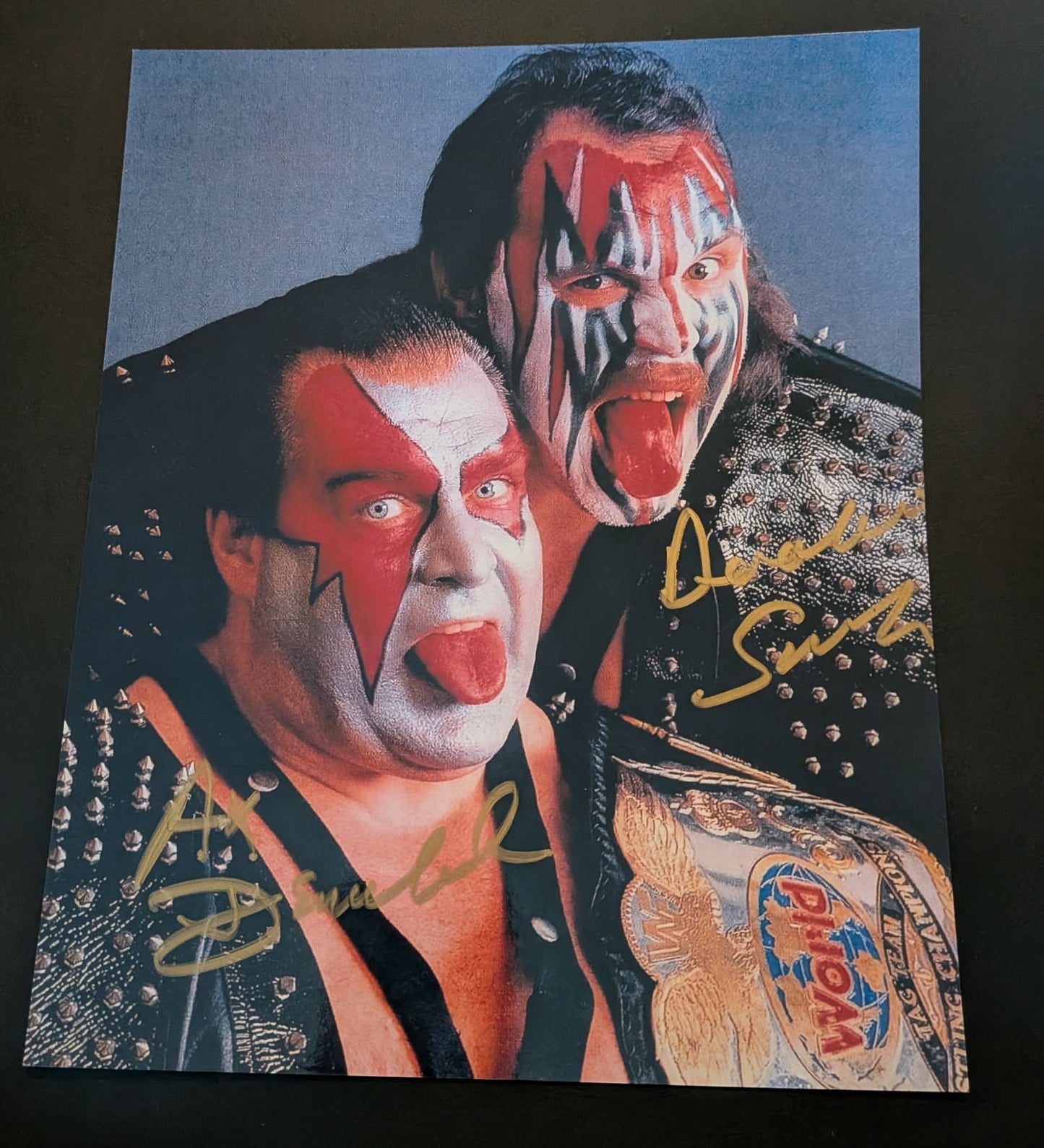 Demolition Ax & Smash Pose 10 Dual Signed Photo COA