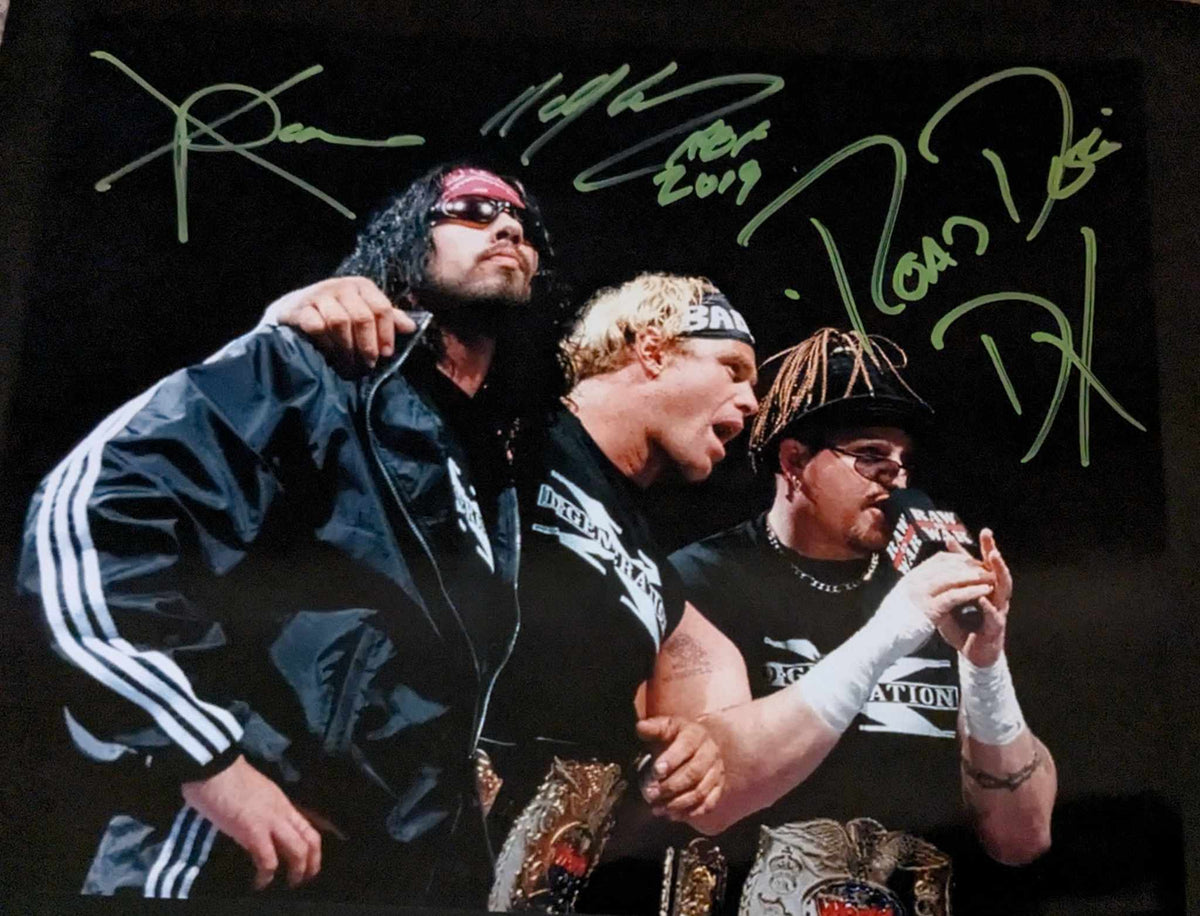 DX Road Dogg, Billy Gunn & XPac Triple Signed Photo Pose 1 The Wrestling Universe