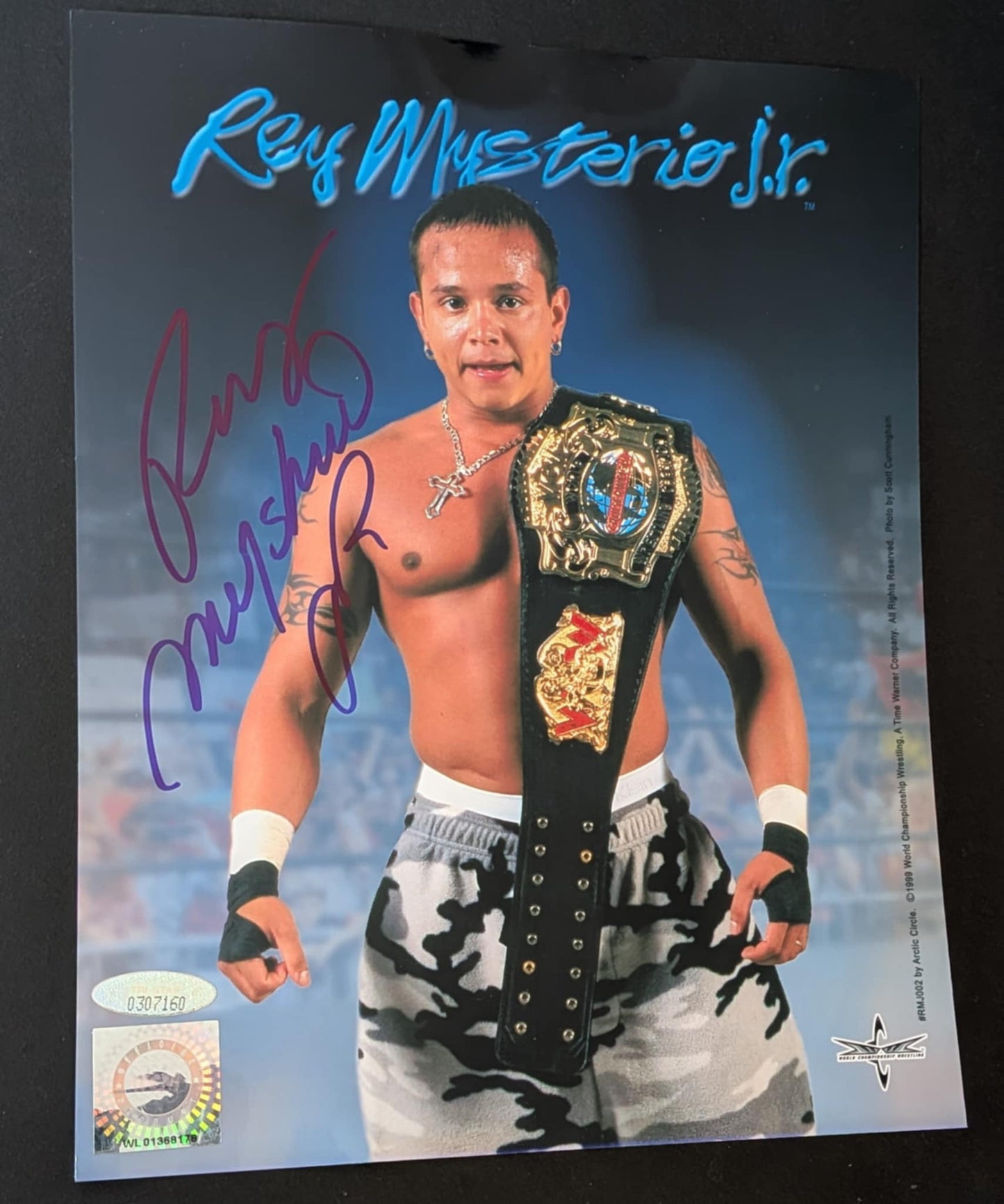 Rey Mysterio Jr Signed Official WCW Photo Tri-Star COA
