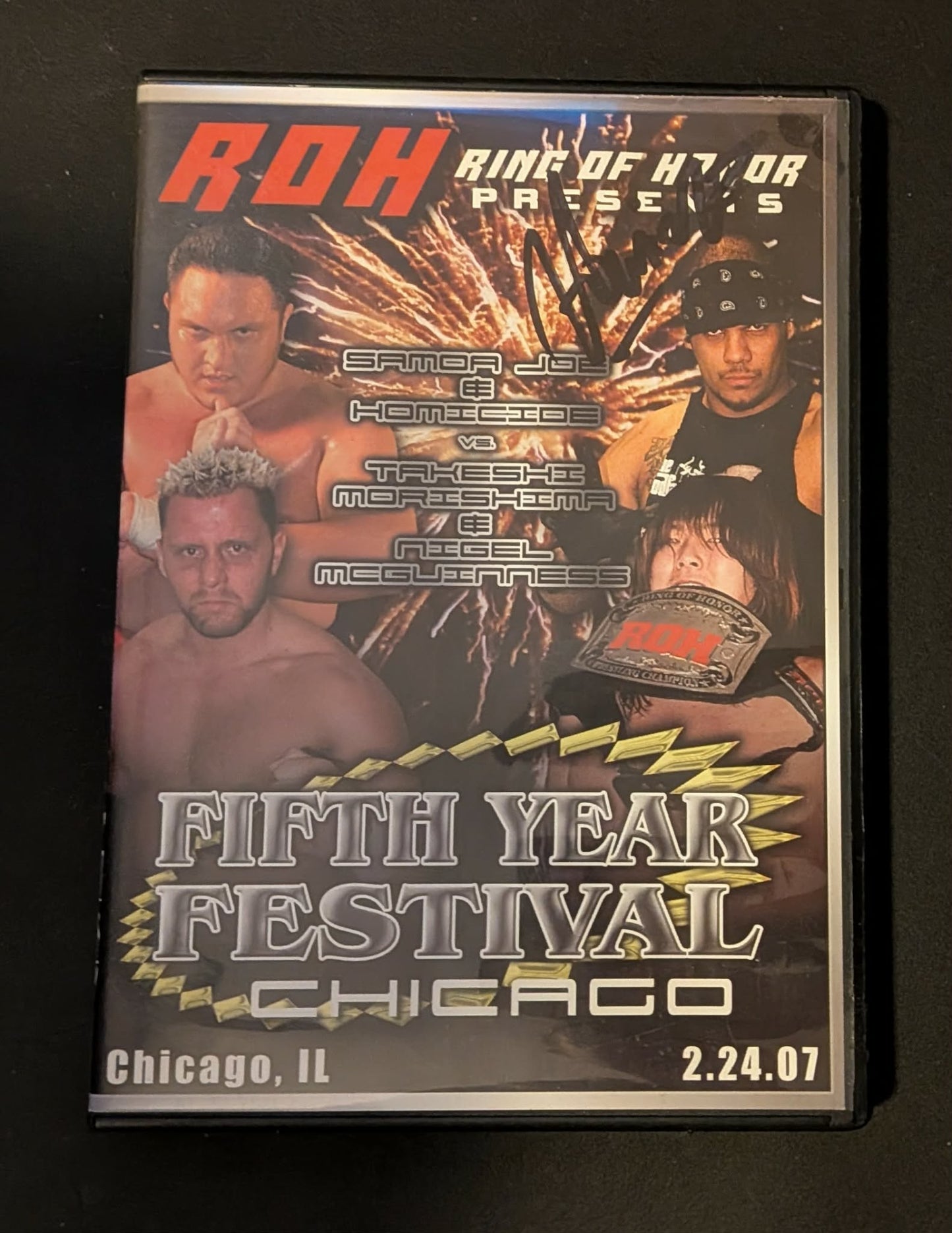 ROH Ring of Honor DVD Fifth Year Festival Chicago 2/24/07 Samoa Joe, Aries (Signed by Homicide)