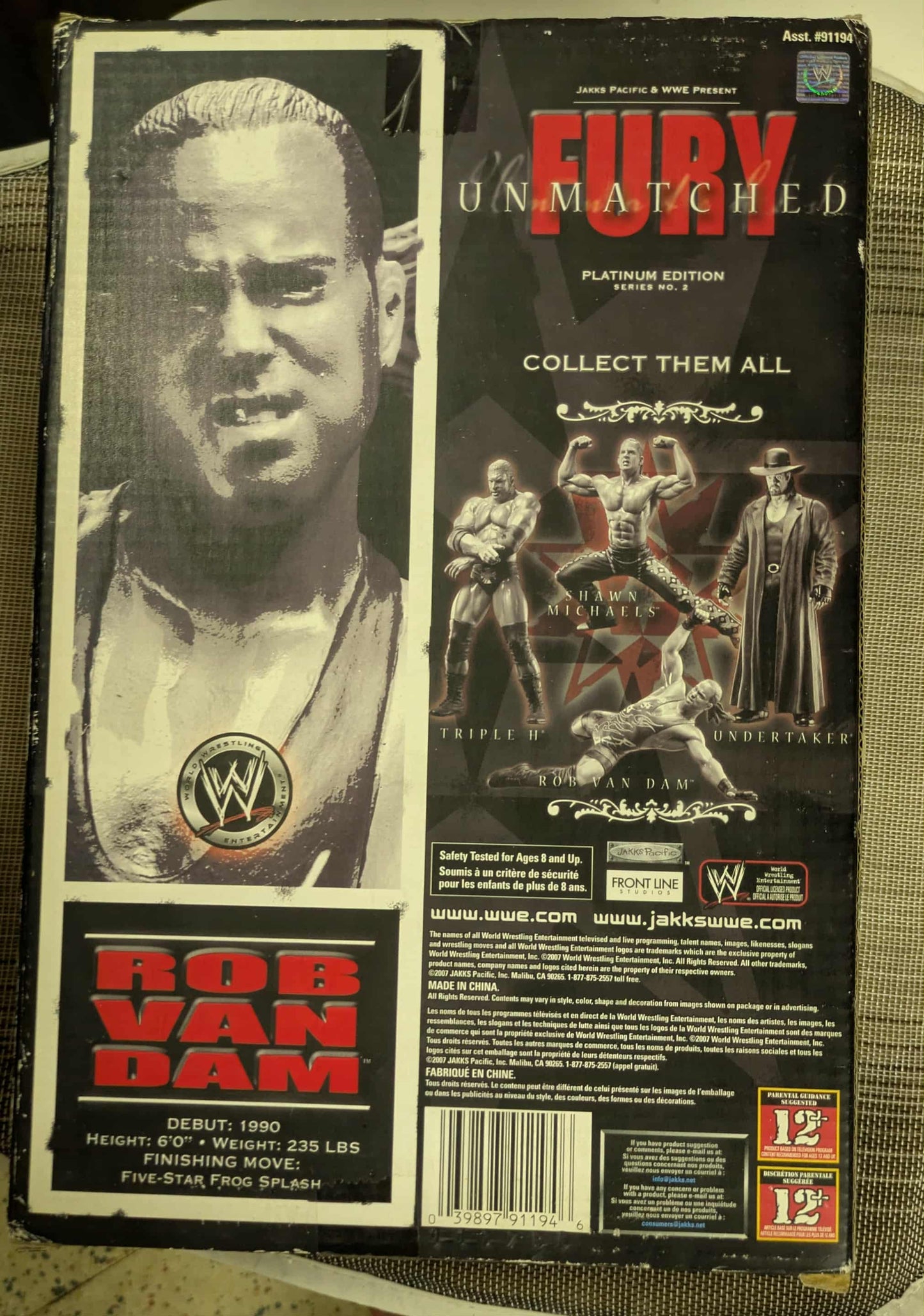 Rob Van Dam Signed WWE Unmatched Fury Figure COA