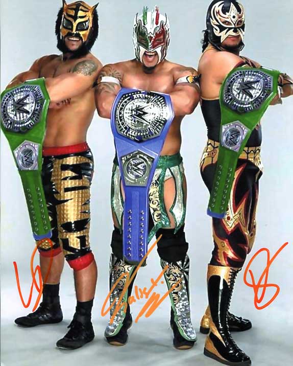 Lucha House Party Pose 2 Triple Signed Photo COA