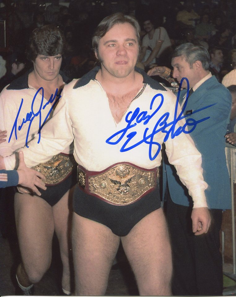 Tony Garea & Larry Zbyszko Dual Signed Photo COA