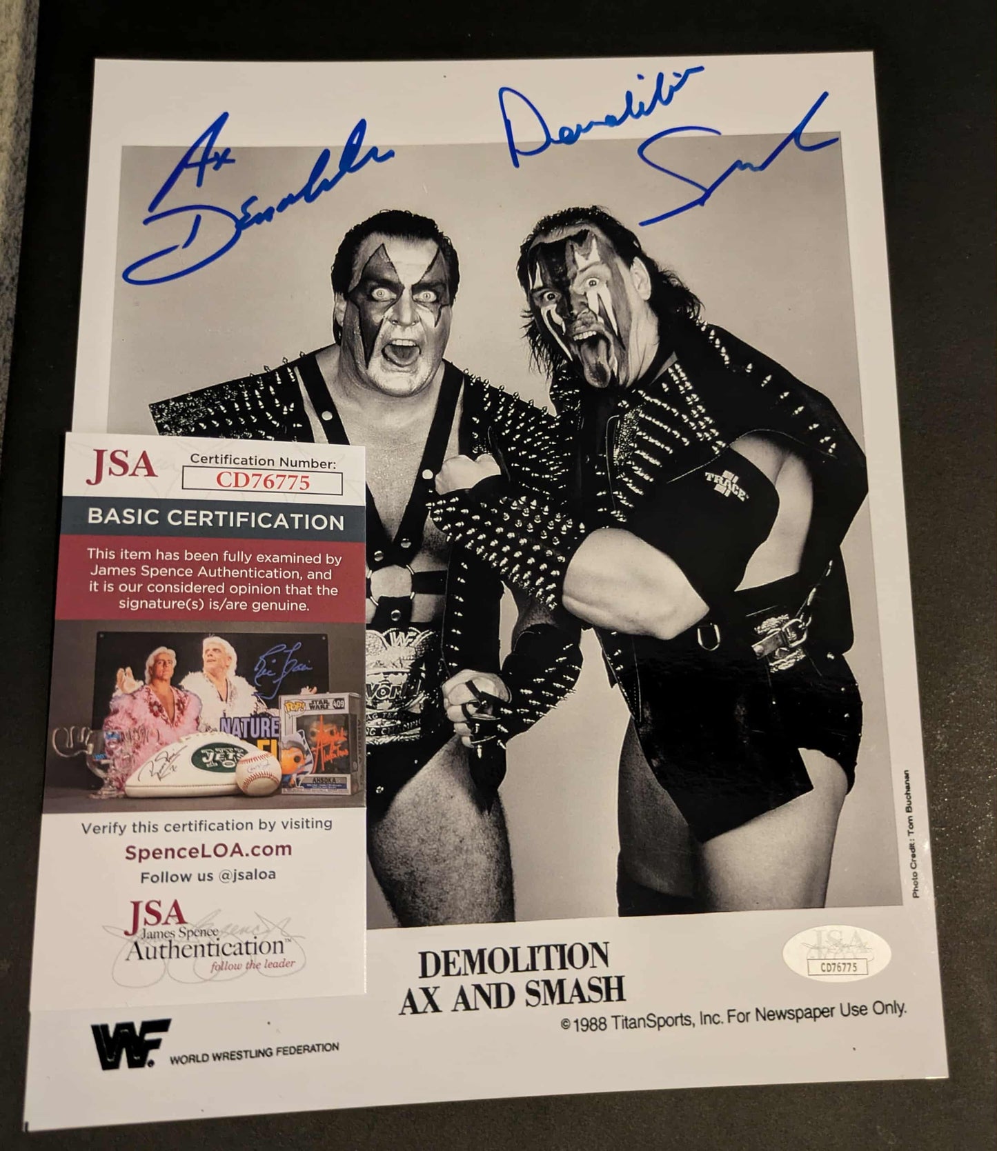 Demolition Ax Smash Dual Signed Photo D JSA COA