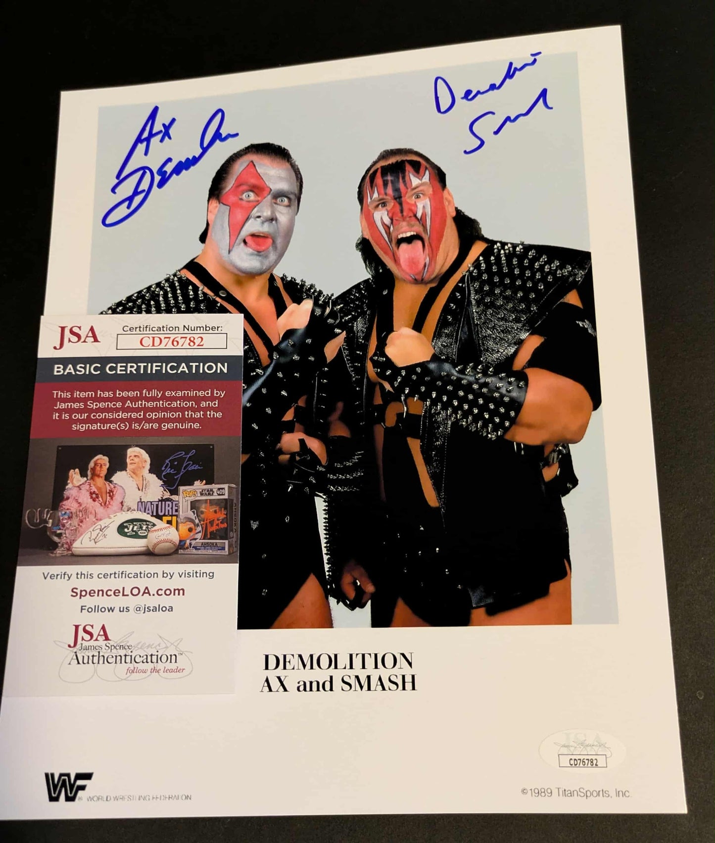 Demolition Ax Smash Dual Signed Photo C JSA COA