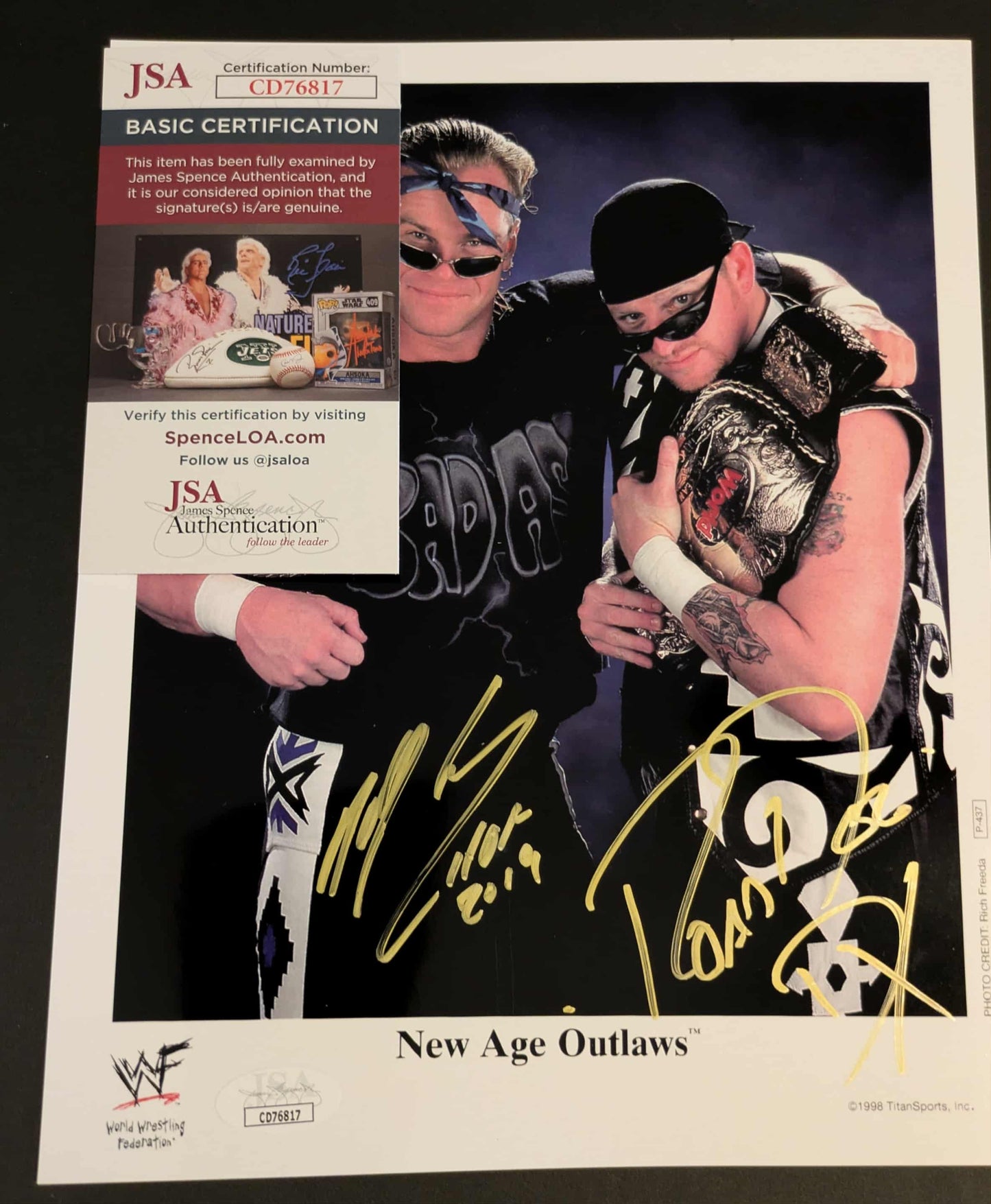 New Age Outlaws Signed Photo B JSA COA