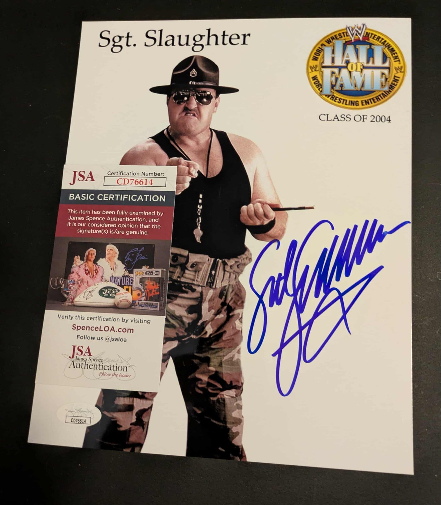 Sgt Slaughter Signed Photo A JSA COA