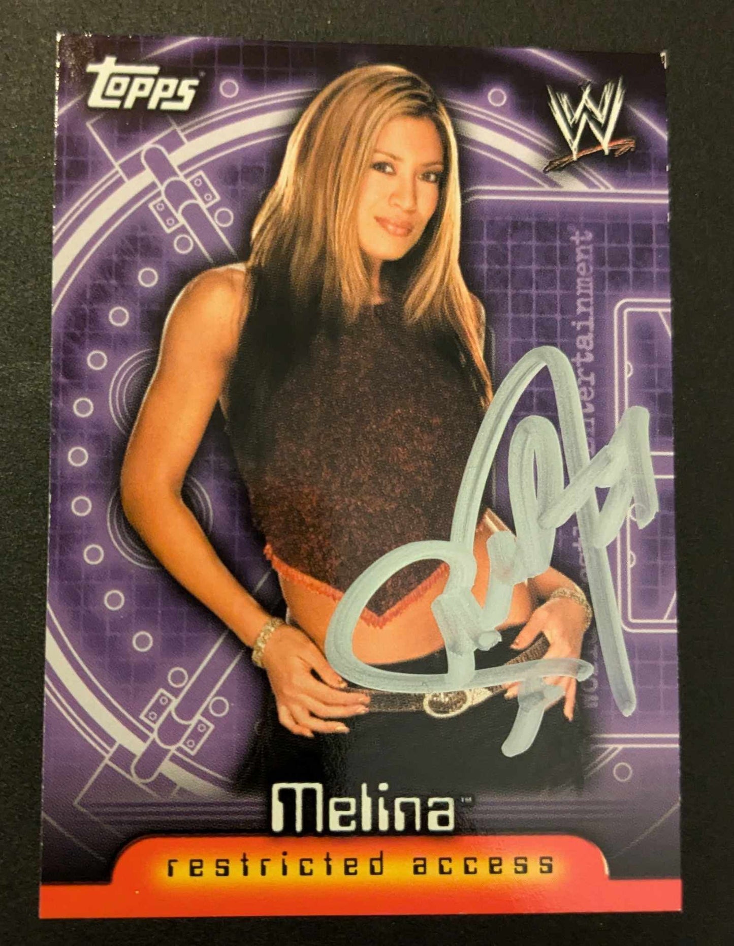 Melina 2006 Topps Restricted Access WWE #51 Signed COA