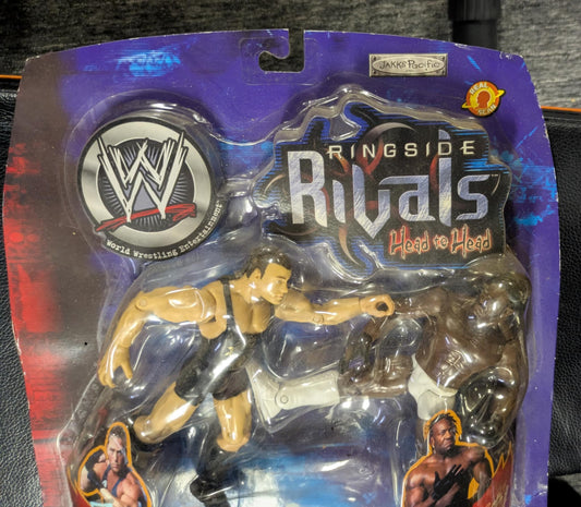 Rob Van Dam vs Booker T Signed WWE RINGSIDE RIVALS JAKKS 2-PACK Figure COA
