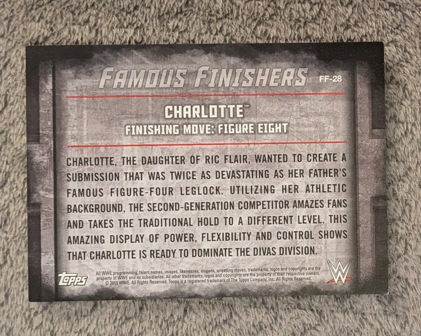 Charlotte Flair 2015 Topps WWE Undisputed Famous Finishers Silver Rookie #20/25