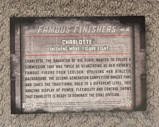 Charlotte Flair 2015 Topps WWE Undisputed Famous Finishers Silver Rookie #20/25