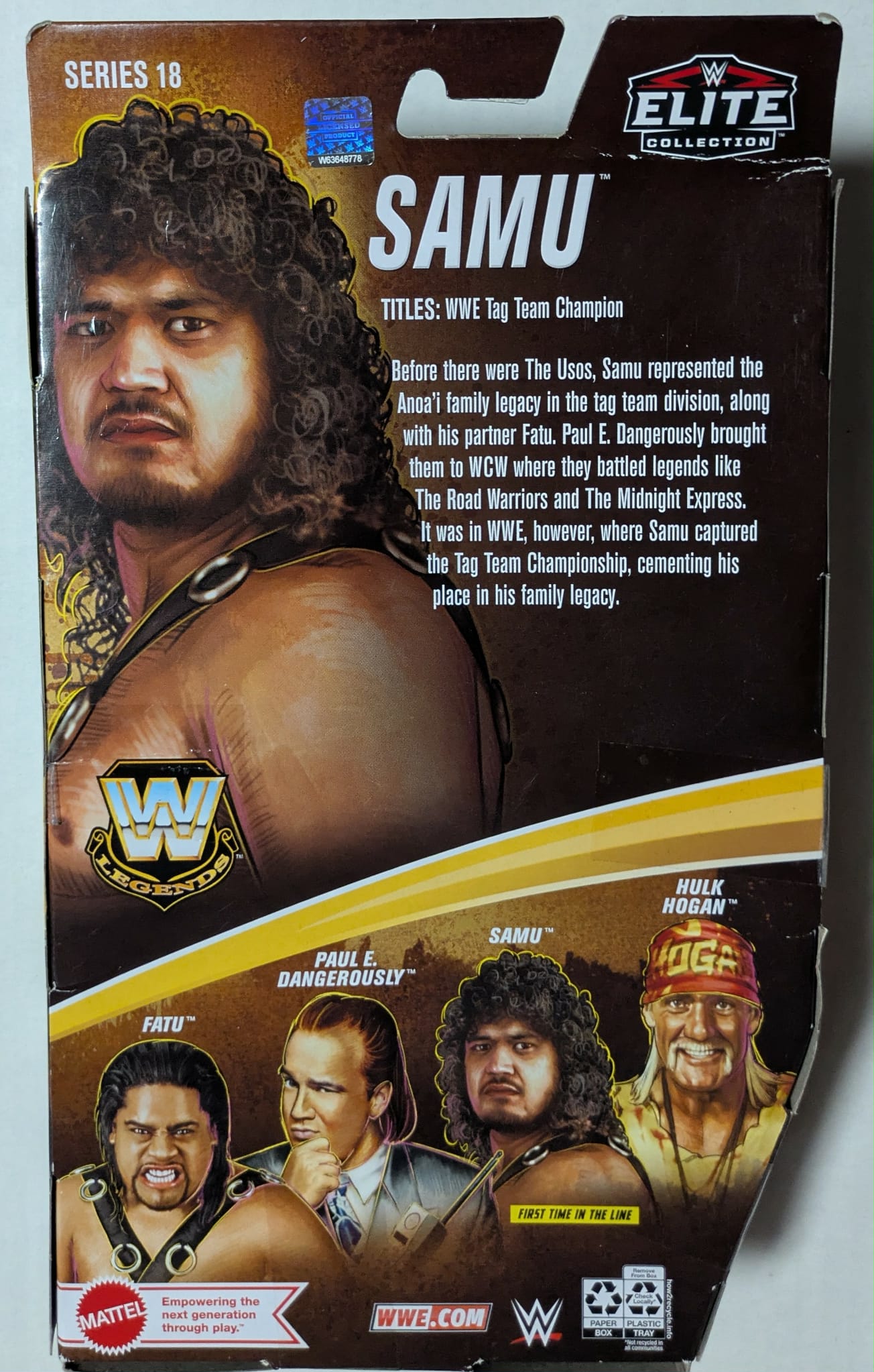 WWE Elite Legends Series 18 Samu CHASE Headshrinkers Action Figure