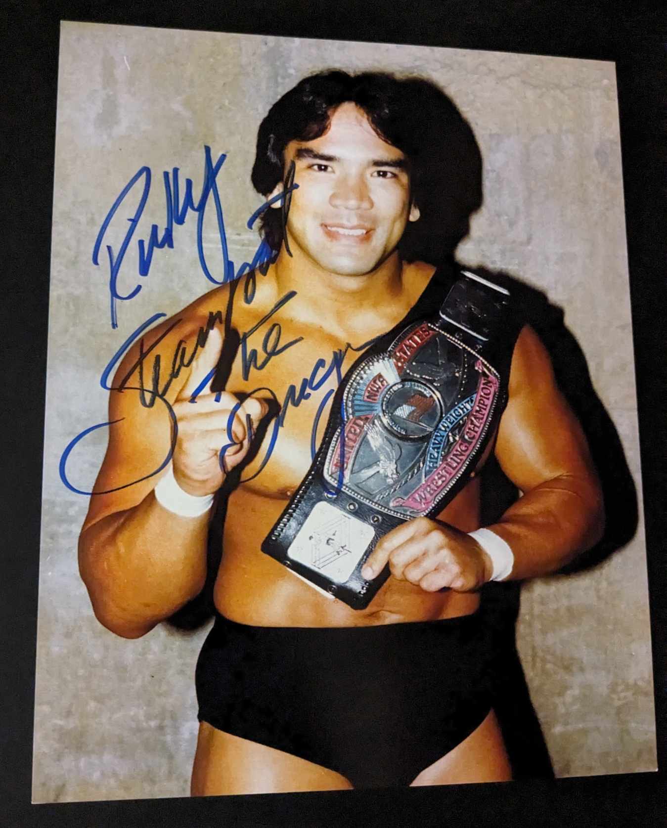 Ricky Steamboat Inscribed "The Dragon" Pose 1 Signed Photo COA