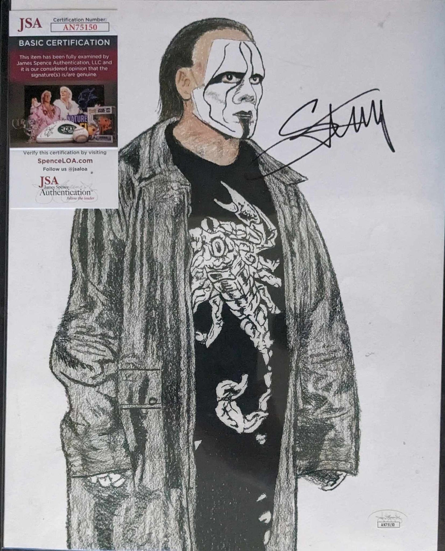 Sting 11x14 Signed Unique Art Photo JSA COA (w/Toploader)