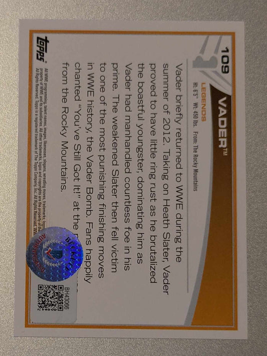 Vader 2013 Signed Topps #109 BAS Beckett COA