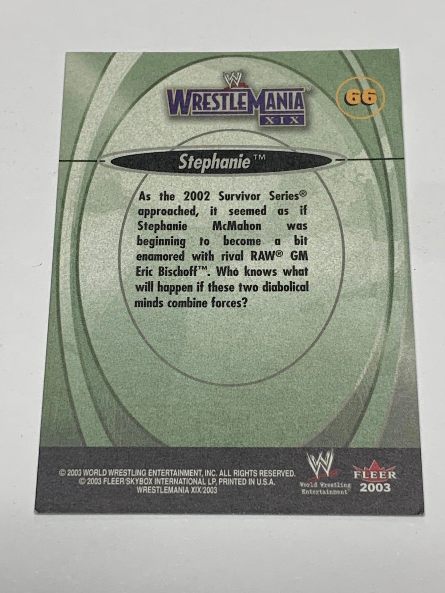 Stephanie McMahon 2003 WWE Fleer “Wrestlemania 19” Card #66