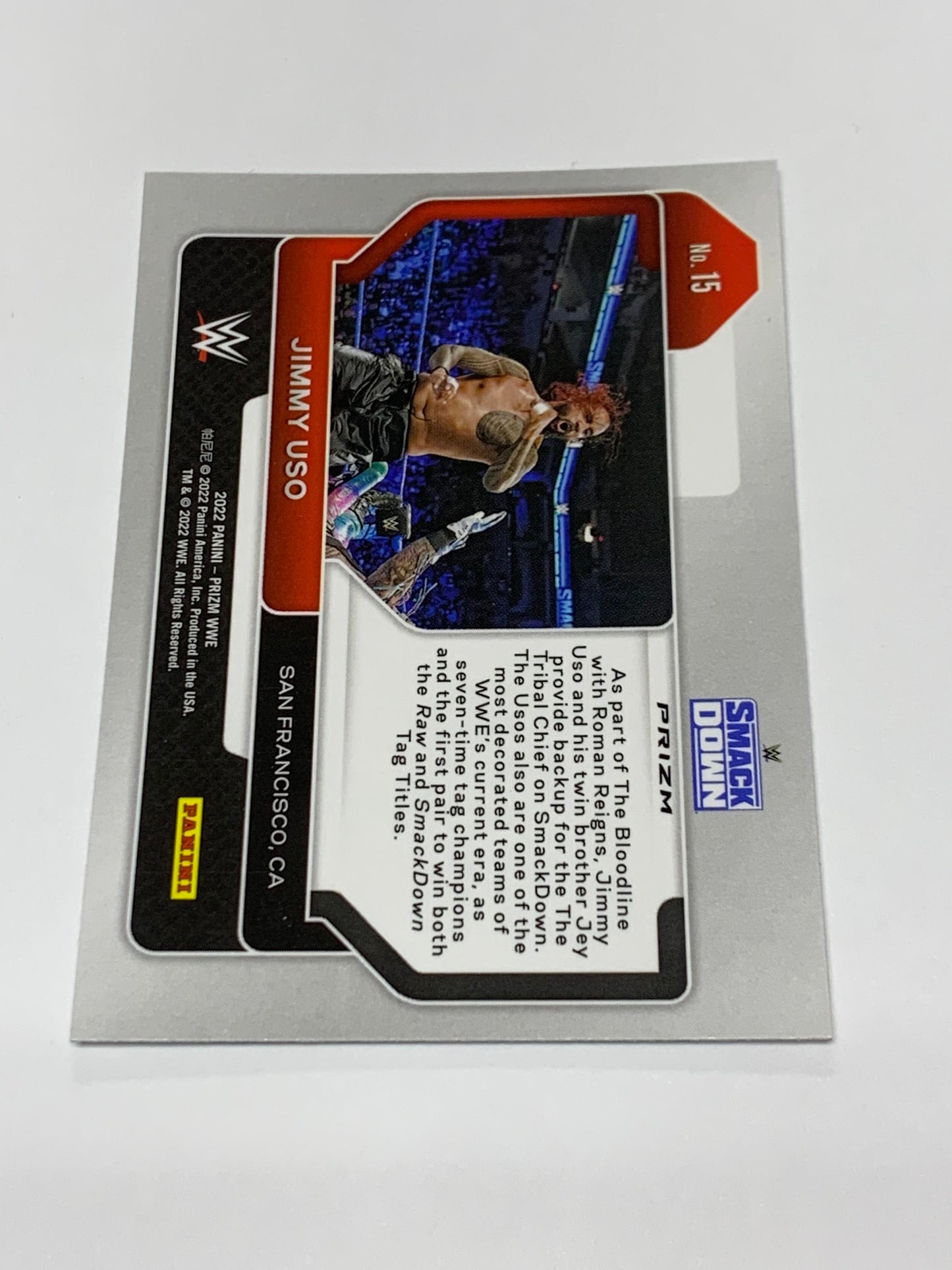 Jimmy Uso 2022 WWE Prizm SILVER REFRACTOR Card #15