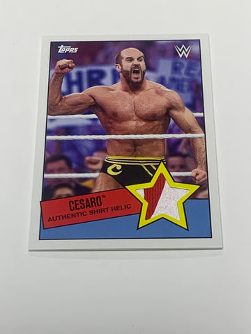 Cesaro 2015 WWE Topps Authentic Event-Used Shirt Relic Card (2 Color Relic)
