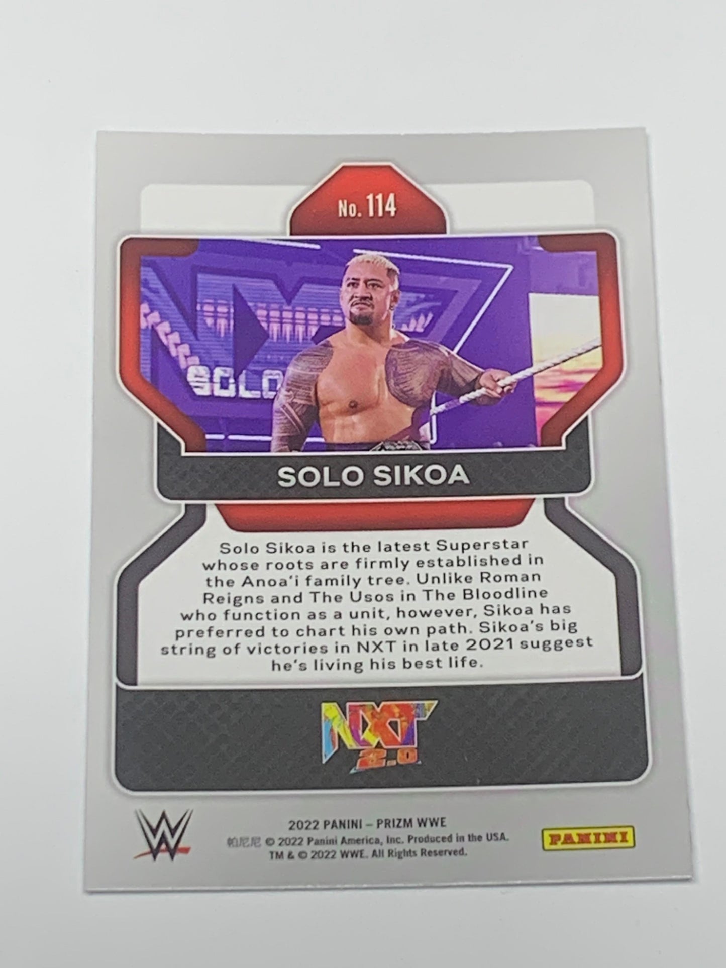 Solo Sikoa 2022 WWE NXT Panini Prizm RC #114