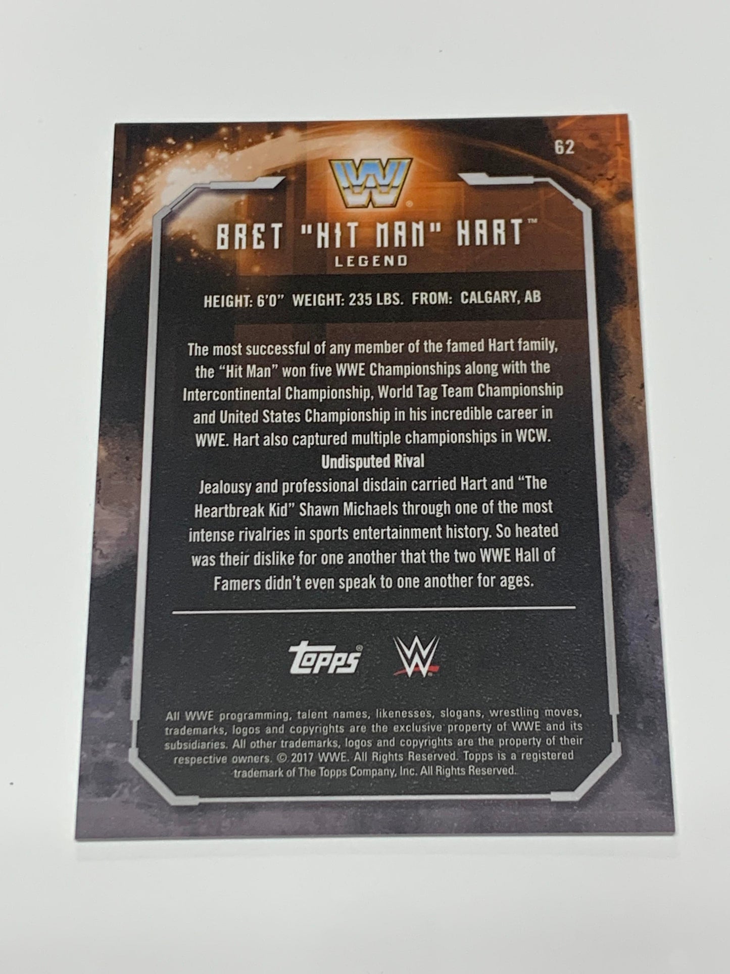 Bret Hart 2017 WWE Topps Undisputed Legends GREEN #5/25