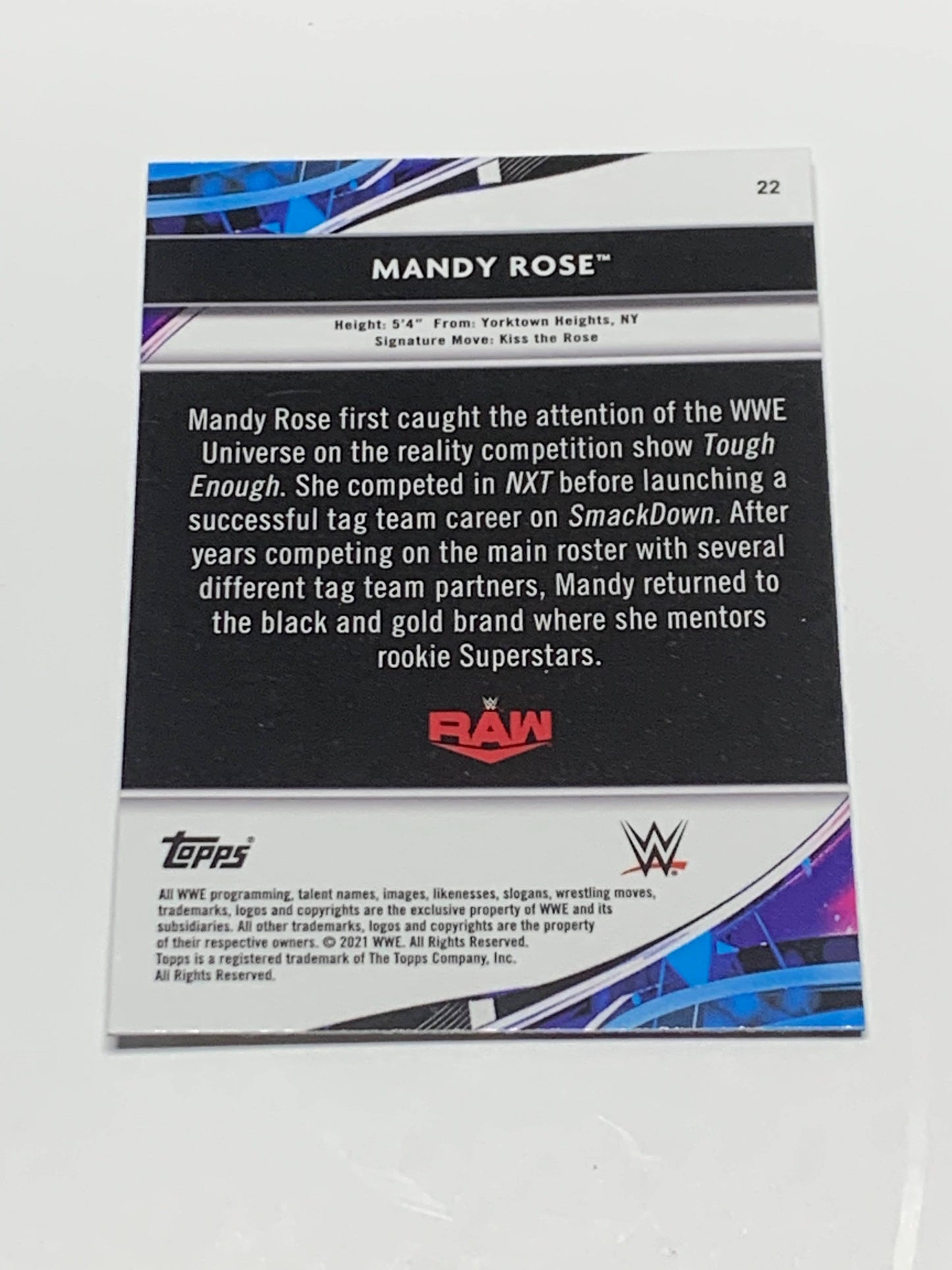 Mandy Rose 2021 WWE Topps Finest Card #22