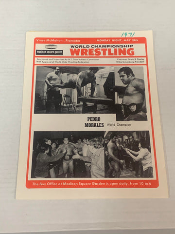 WWWF MSG Official Program from May 24th 1971