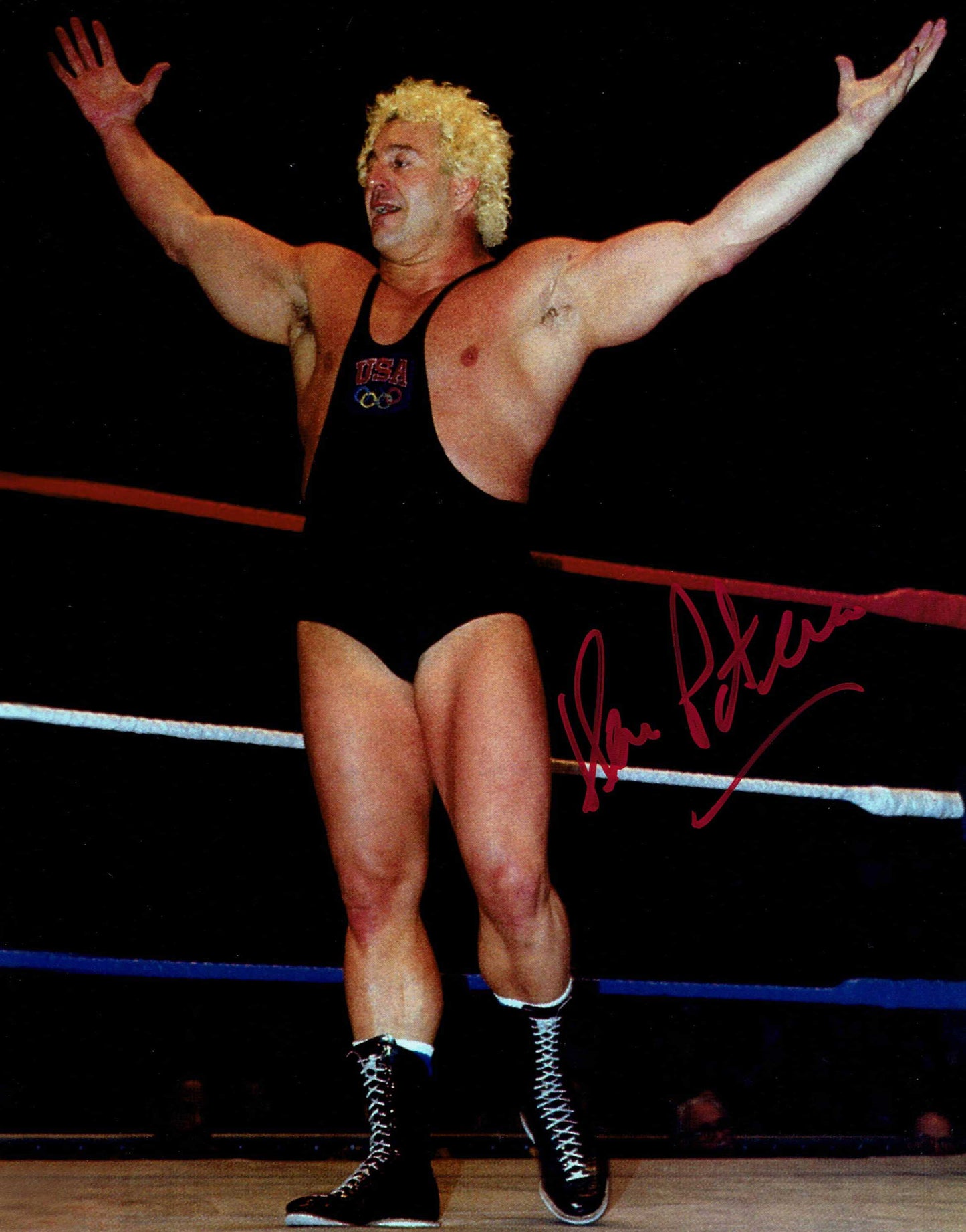 Ken Patera Pose 3 (Red Ink) Signed Photo COA