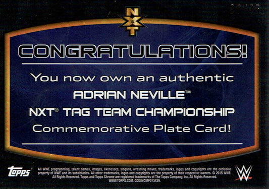 2015 WWE Adrian Neville Topps Chrome PULSAR Belt Plate NXT Tag Relic #/75