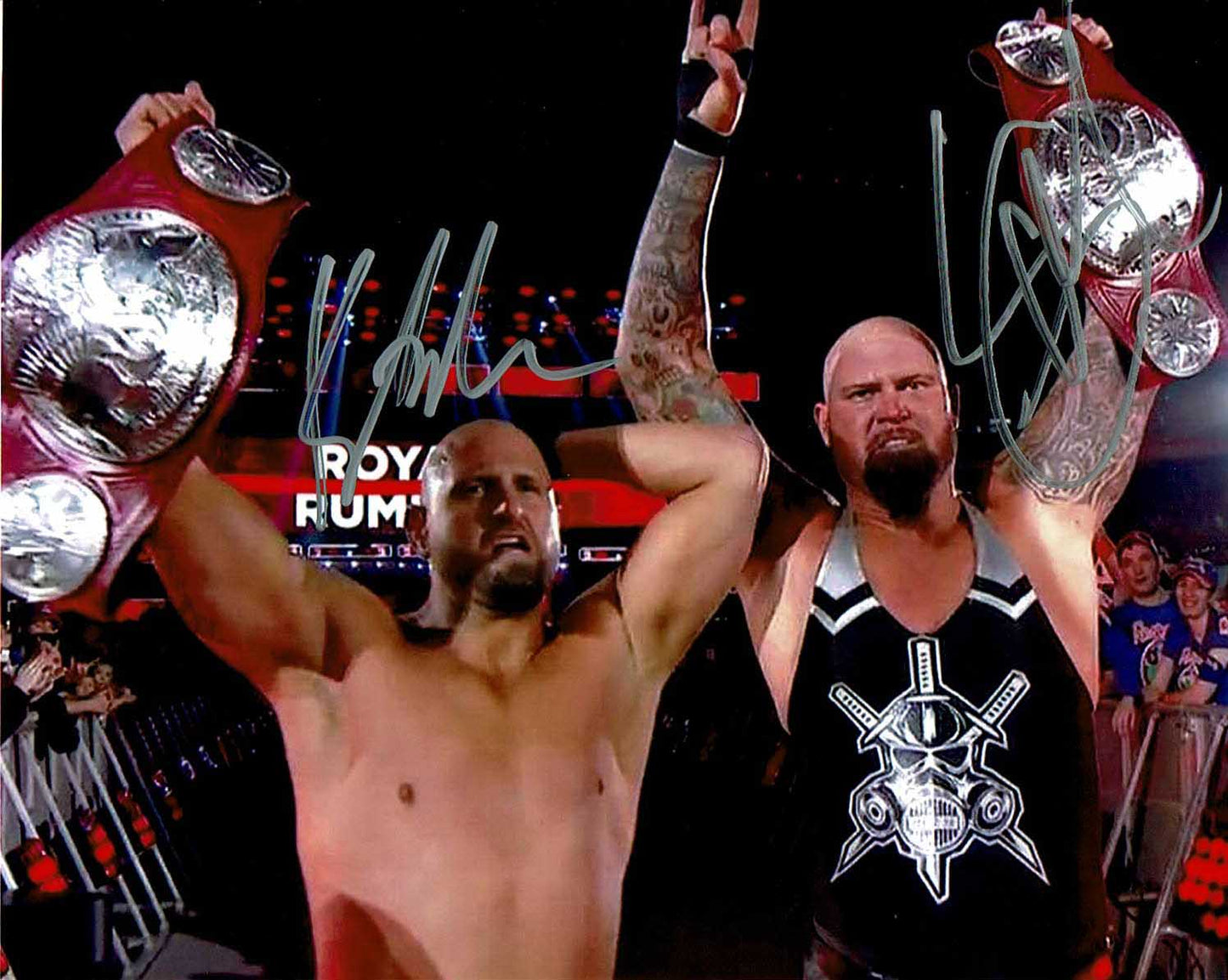 Luke Gallows & Karl Anderson Pose 2 Dual Signed Photo COA