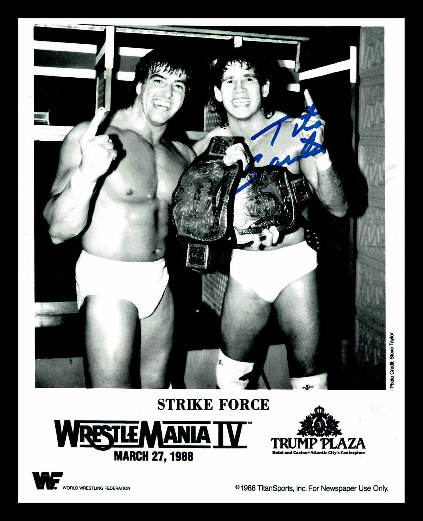 Tito Santana (Strike Force) Pose 1 Signed Photo COA