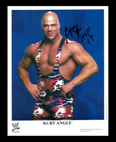 Kurt Angle Pose 10 Signed Photo COA