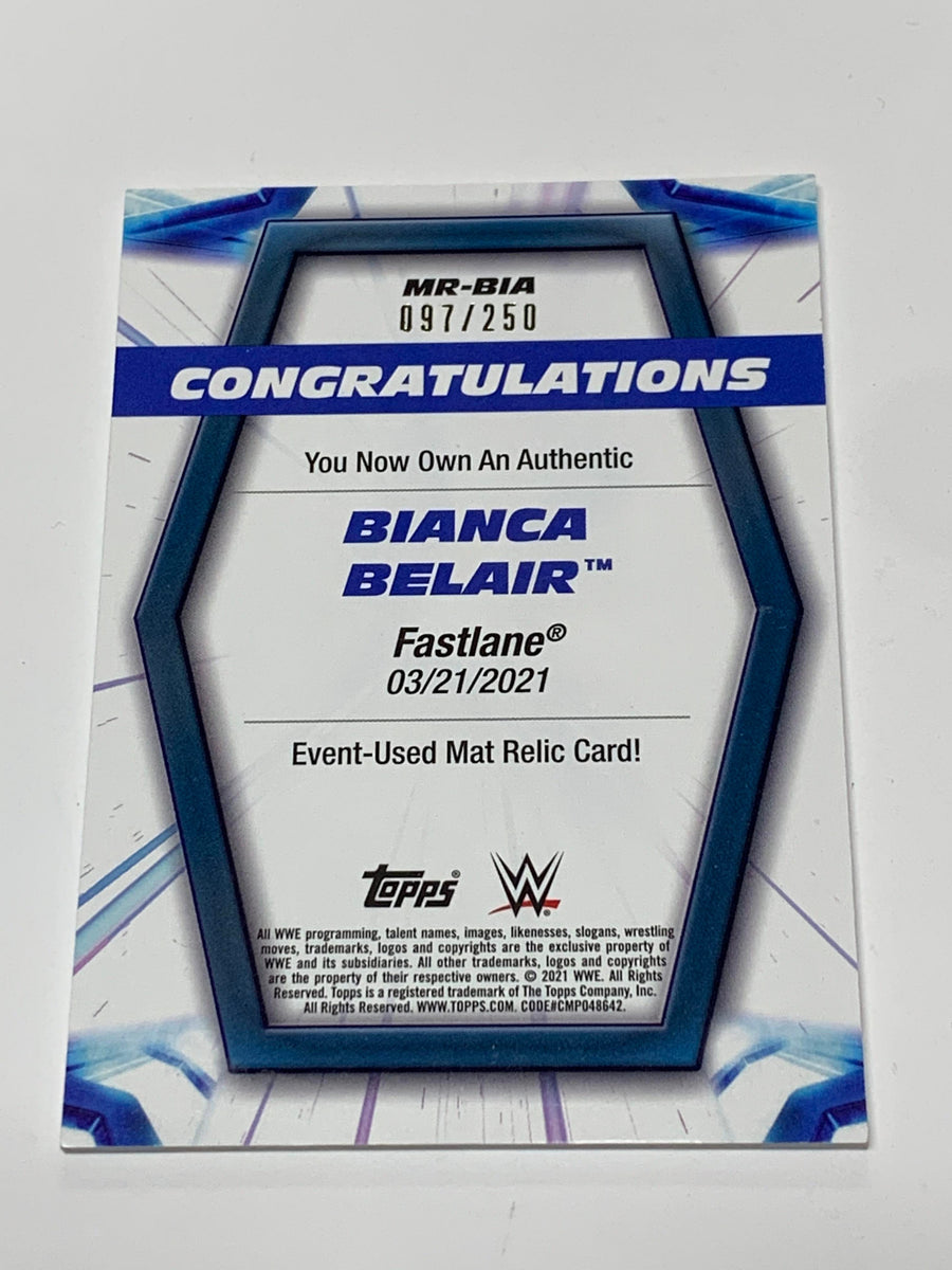 Bianca Belair 2021 WWE Topps Fastlane Event-Used Mat Relic #/250 – The  Wrestling Universe