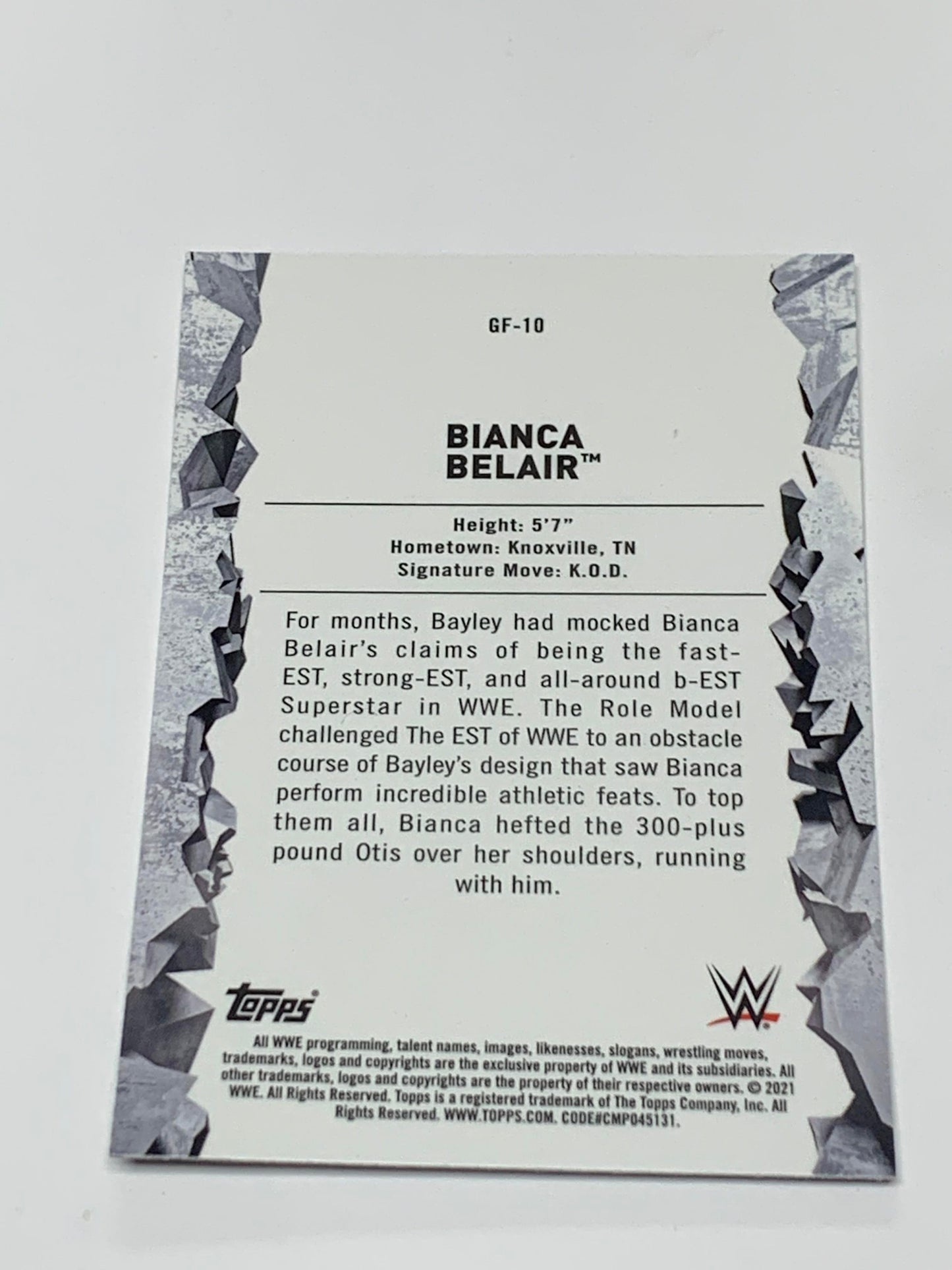 Bianca Belair 2021 Topps Finest Great Feats of Strength #GF-10