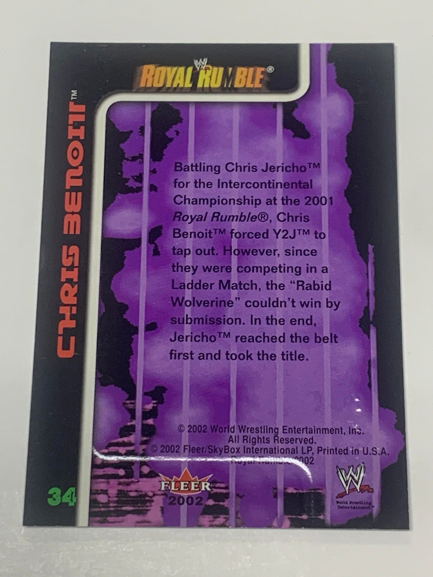 Chris Benoit 2002 WWE Fleer Royal Rumble #34