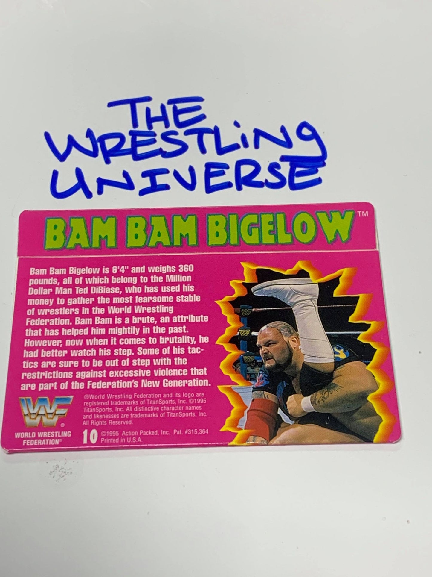 Bam Bam Bigelow WWE 1995 Action Packed Card #10